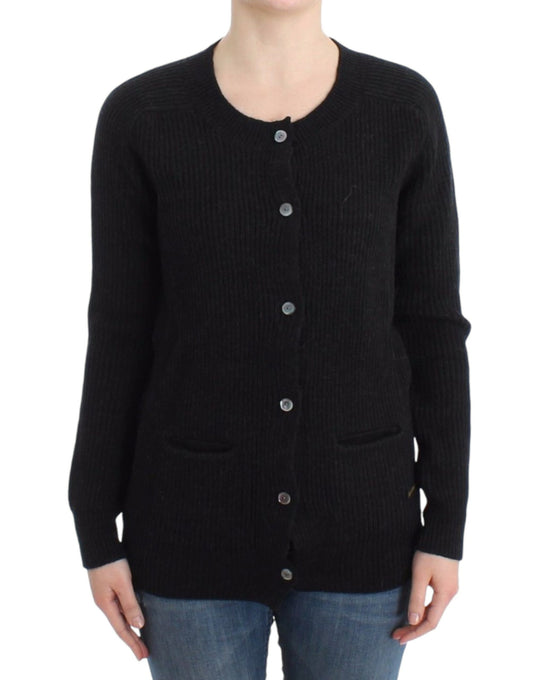 Cardigan en laine noire John Galliano
