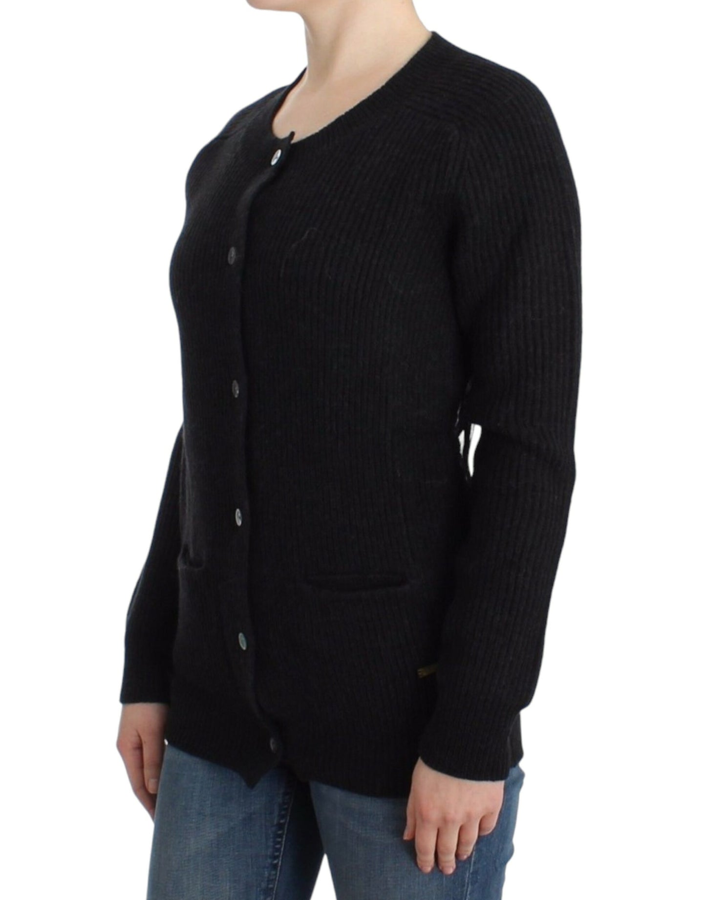 Cardigan en laine noire John Galliano