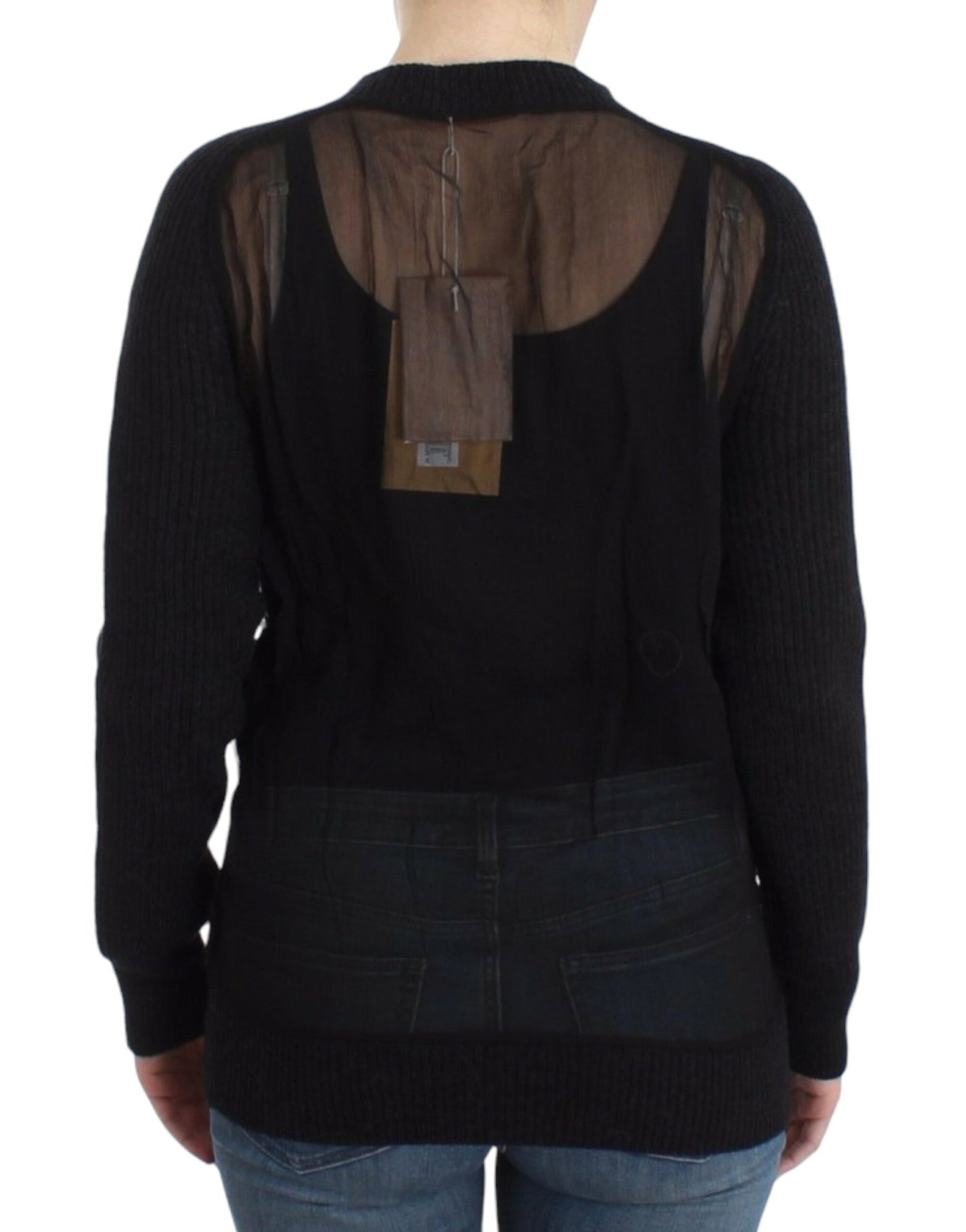 Cardigan en laine noire John Galliano