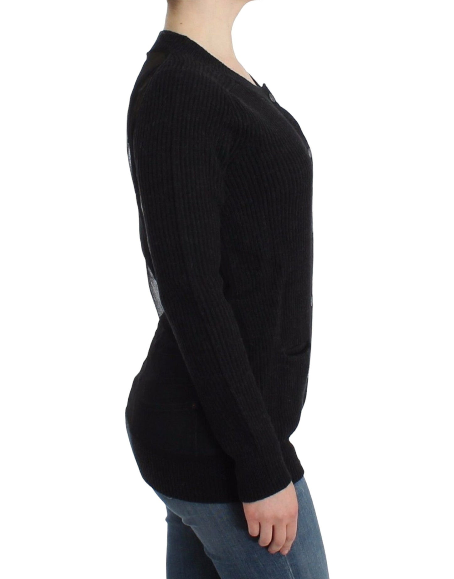 Cardigan en laine noire John Galliano