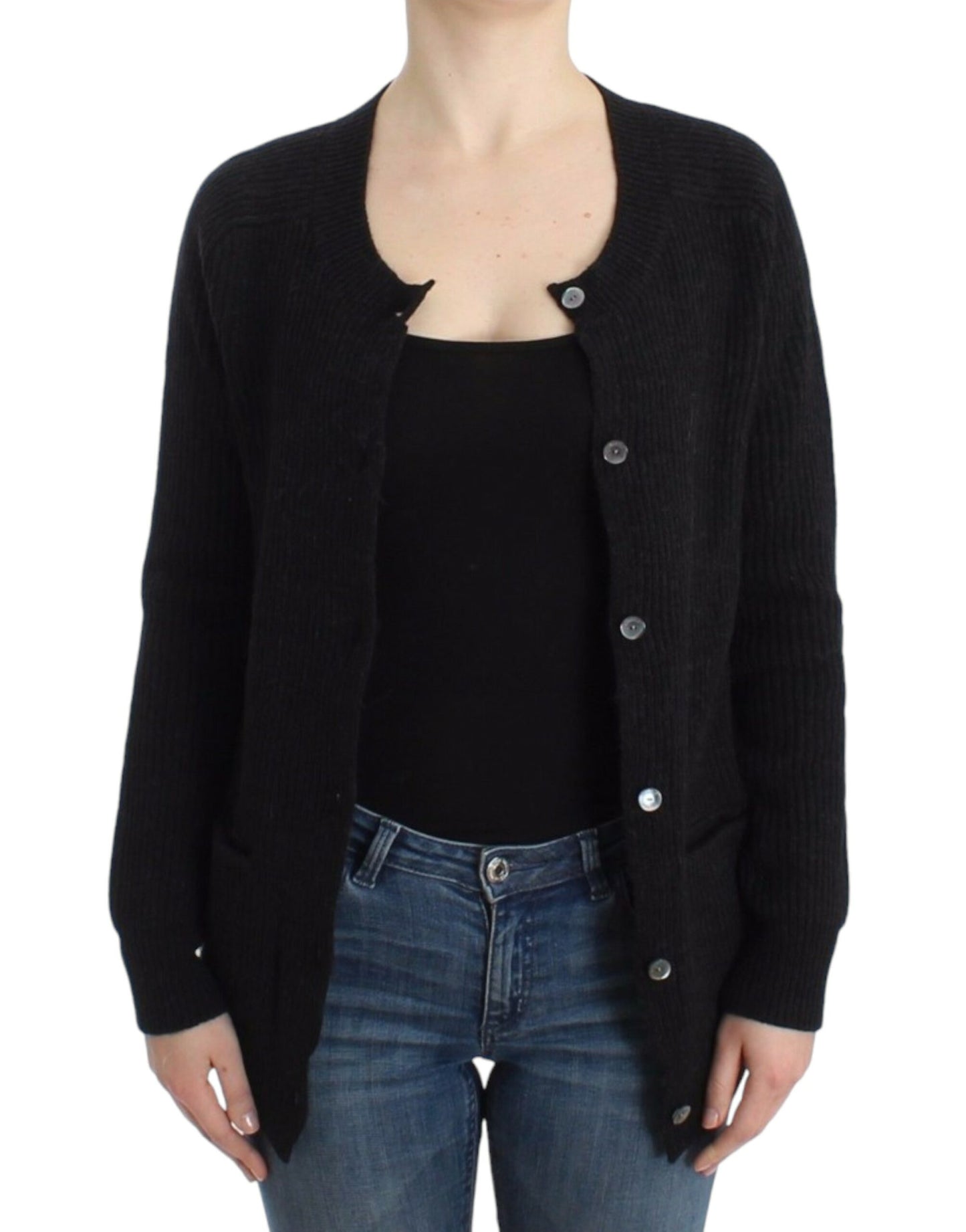 Cardigan en laine noire John Galliano