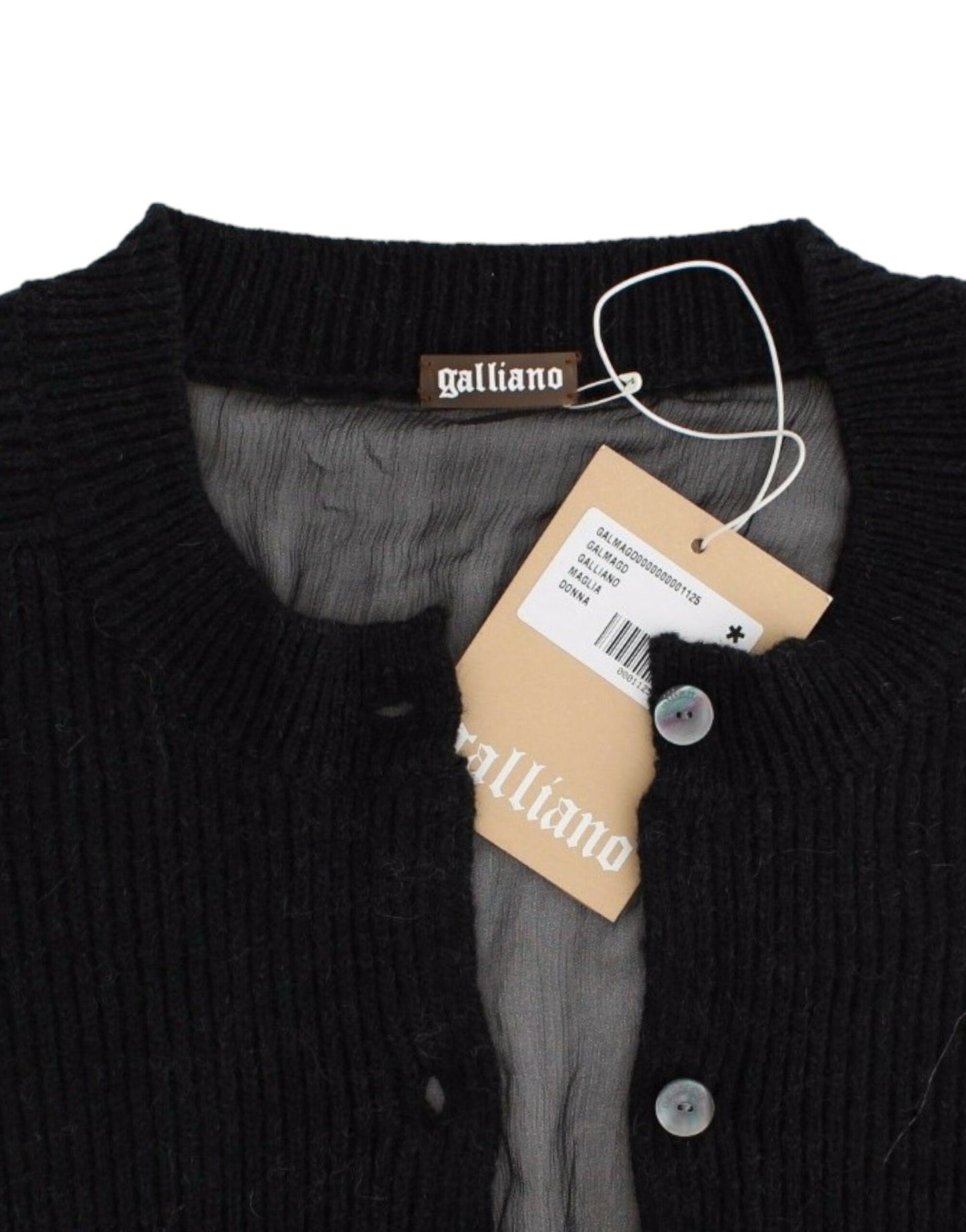 Cardigan en laine noire John Galliano