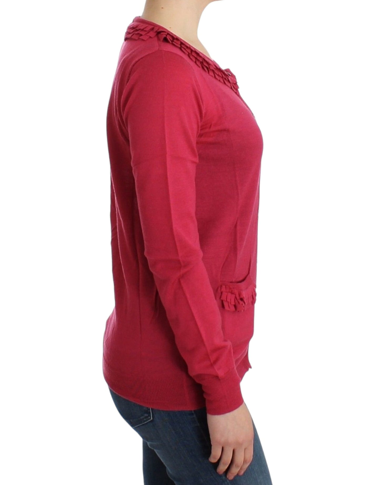 Cardigan en laine rose John Galliano