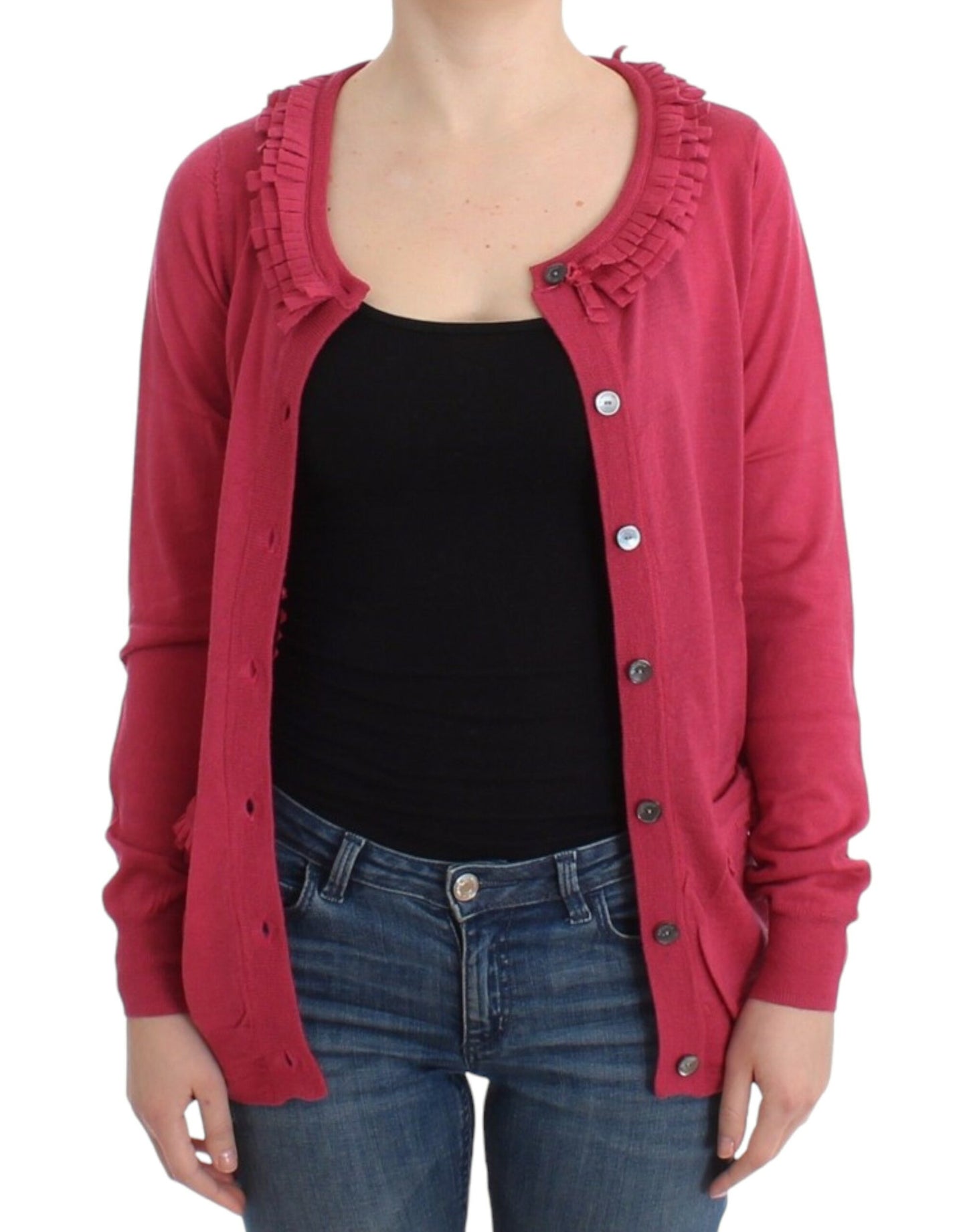 Cardigan en laine rose John Galliano