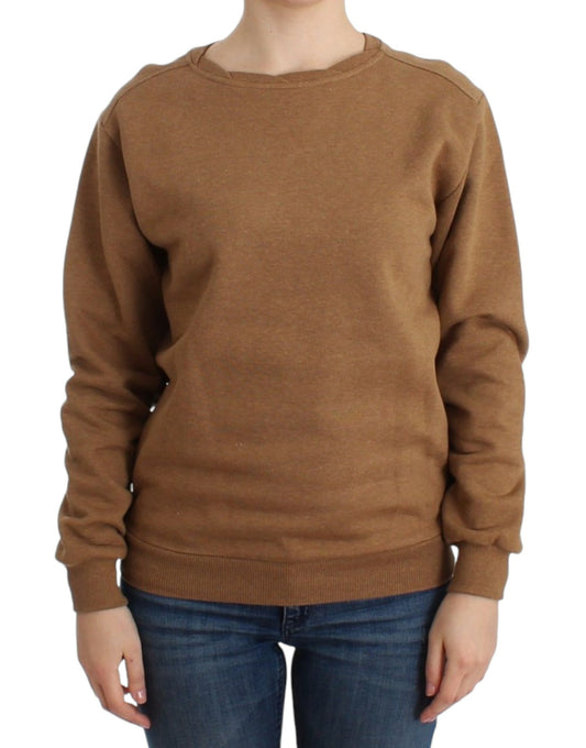 Pull ras du cou en coton marron John Galliano