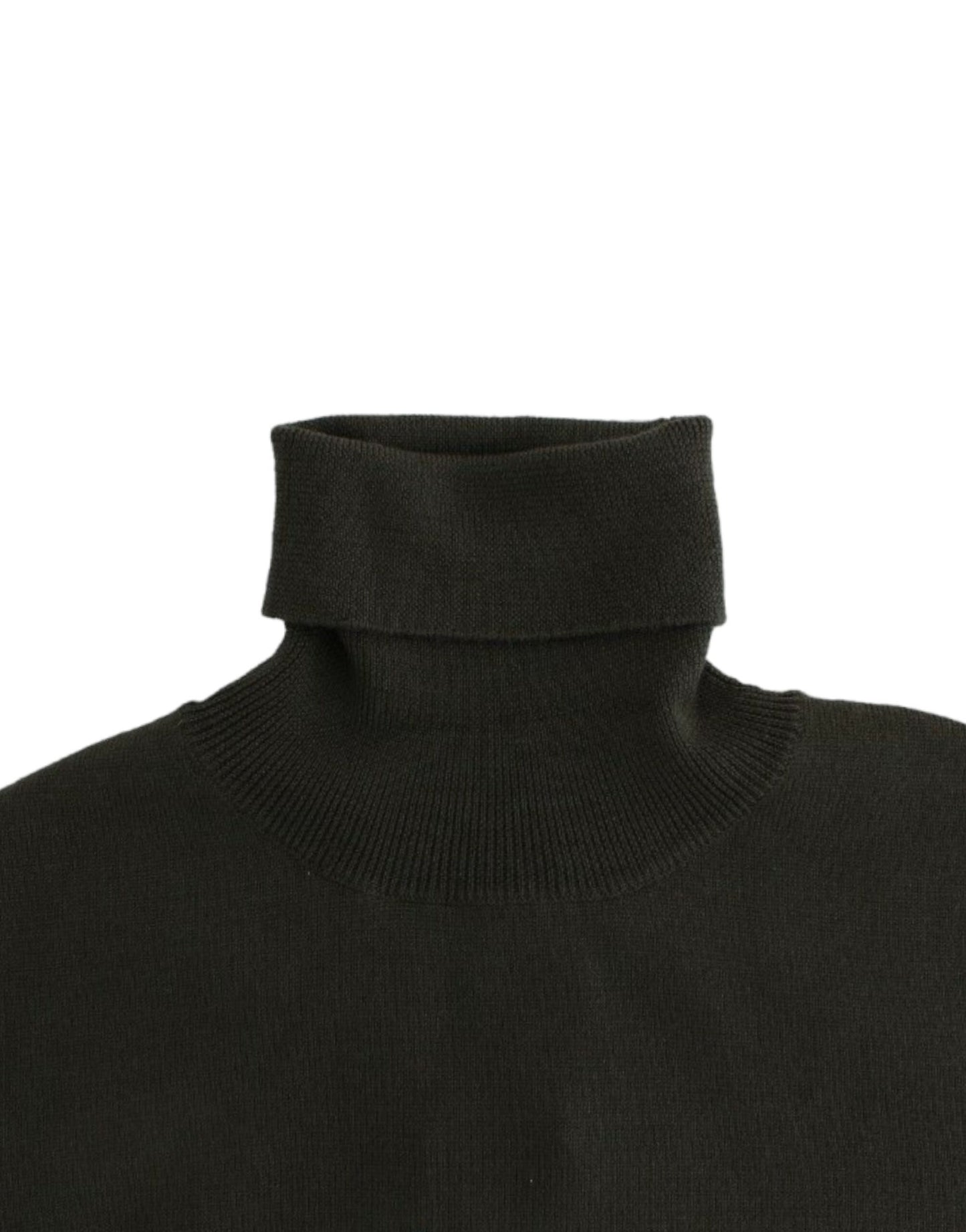 Pull col roulé en laine verte John Galliano
