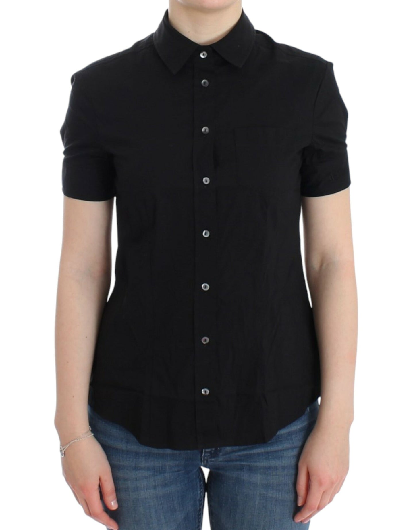 John Galliano Haut chemise en coton noir