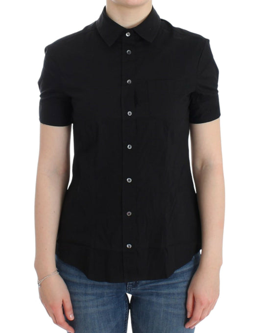 John Galliano Haut chemise en coton noir