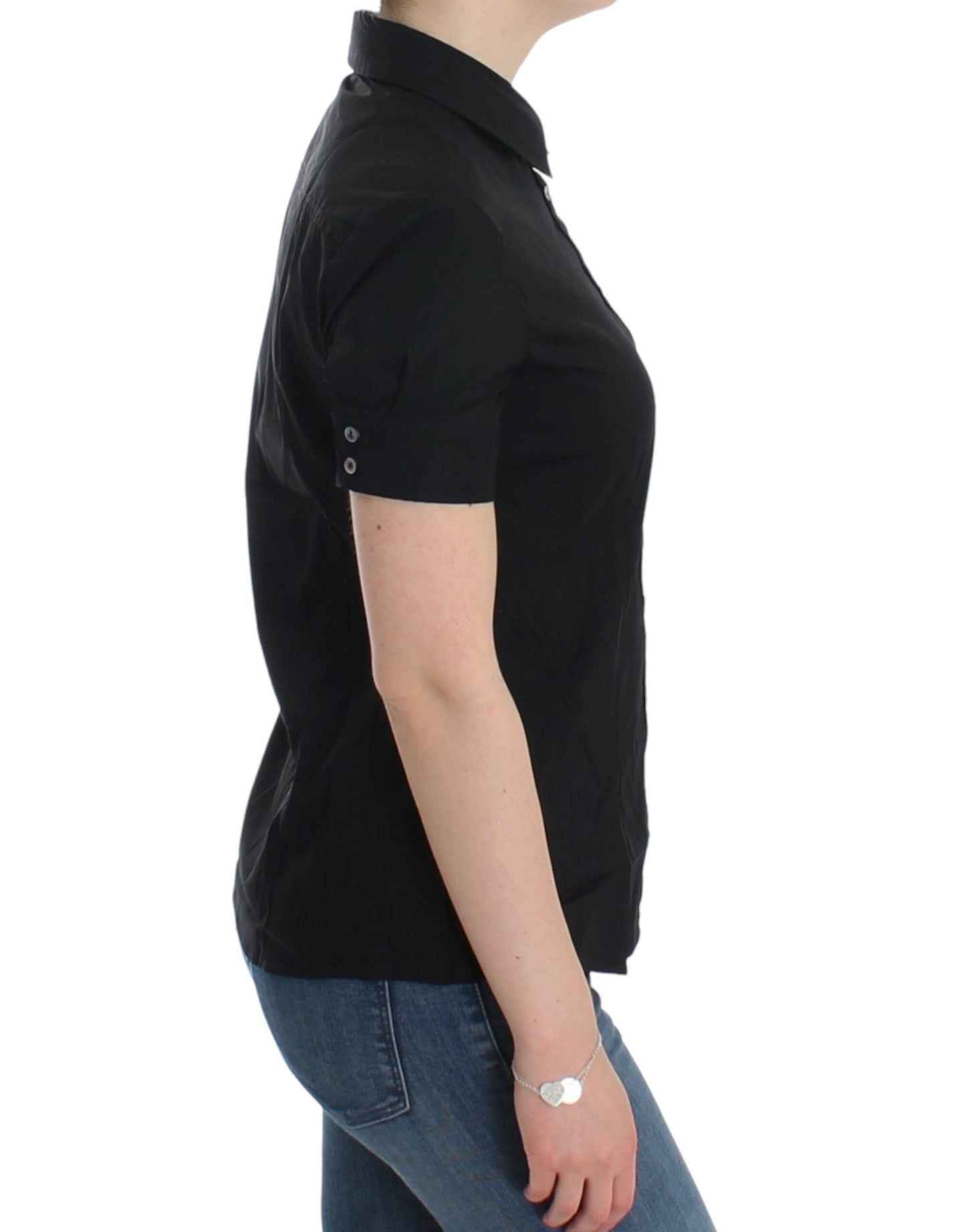 John Galliano Haut chemise en coton noir