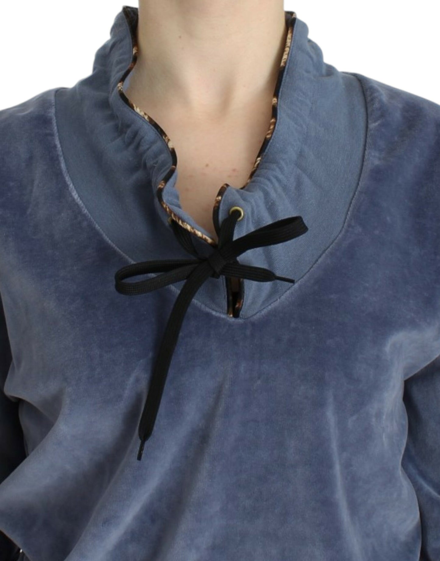 Pull Cavalli en velours de coton bleu