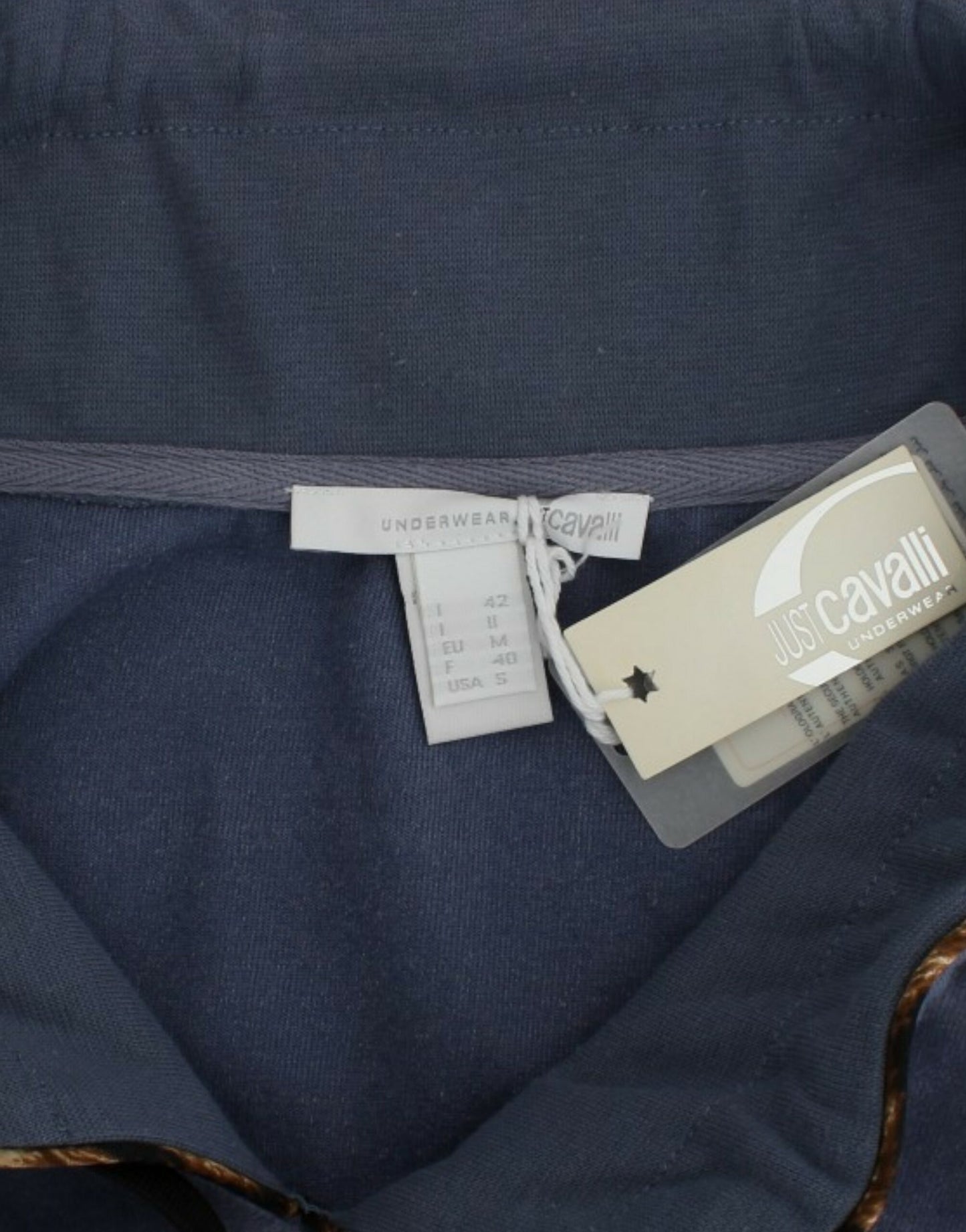 Pull Cavalli en velours de coton bleu
