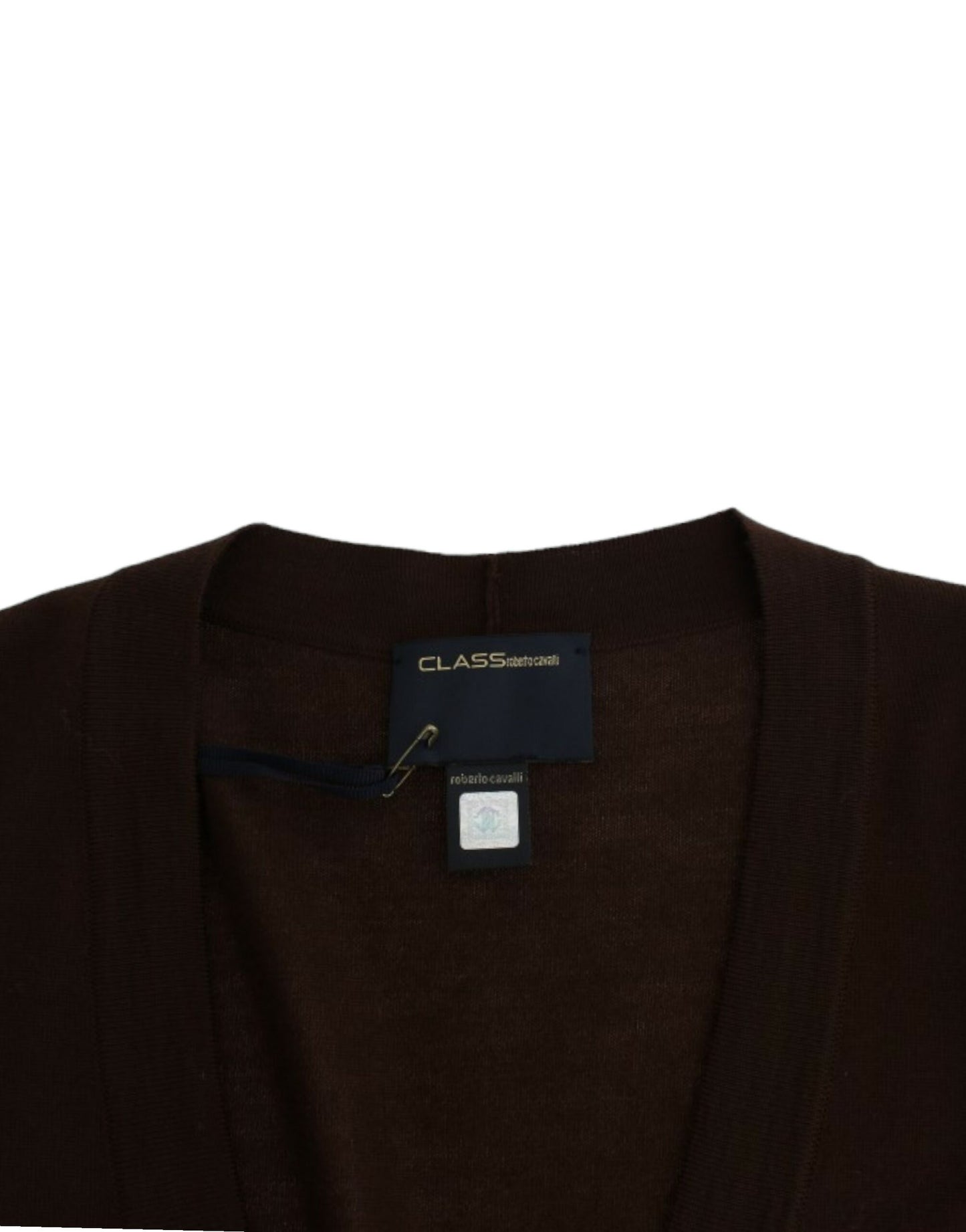 Cardigan court en laine marron Cavalli