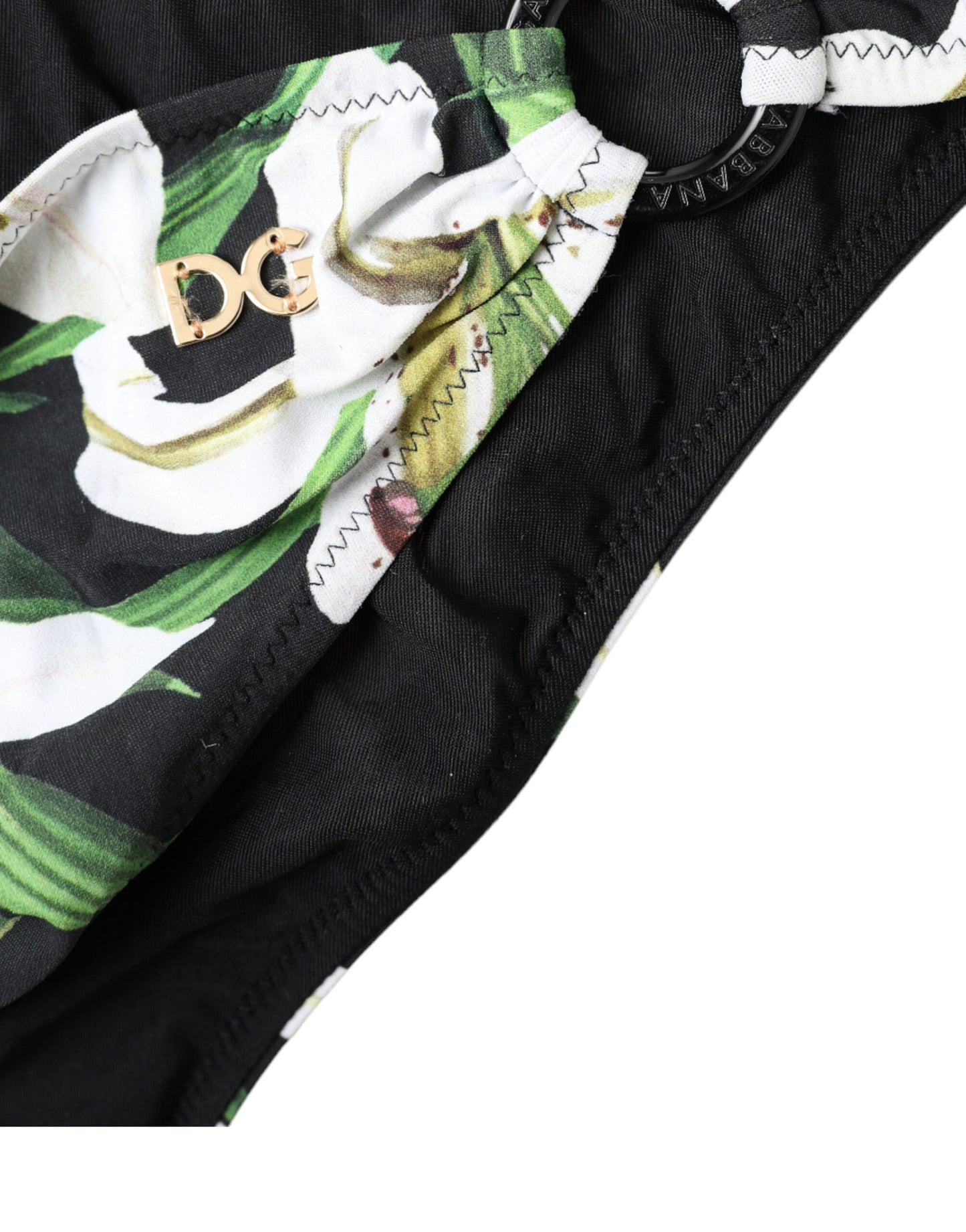 Bas de maillot de bain Dolce &amp; Gabbana imprimé lys noir
