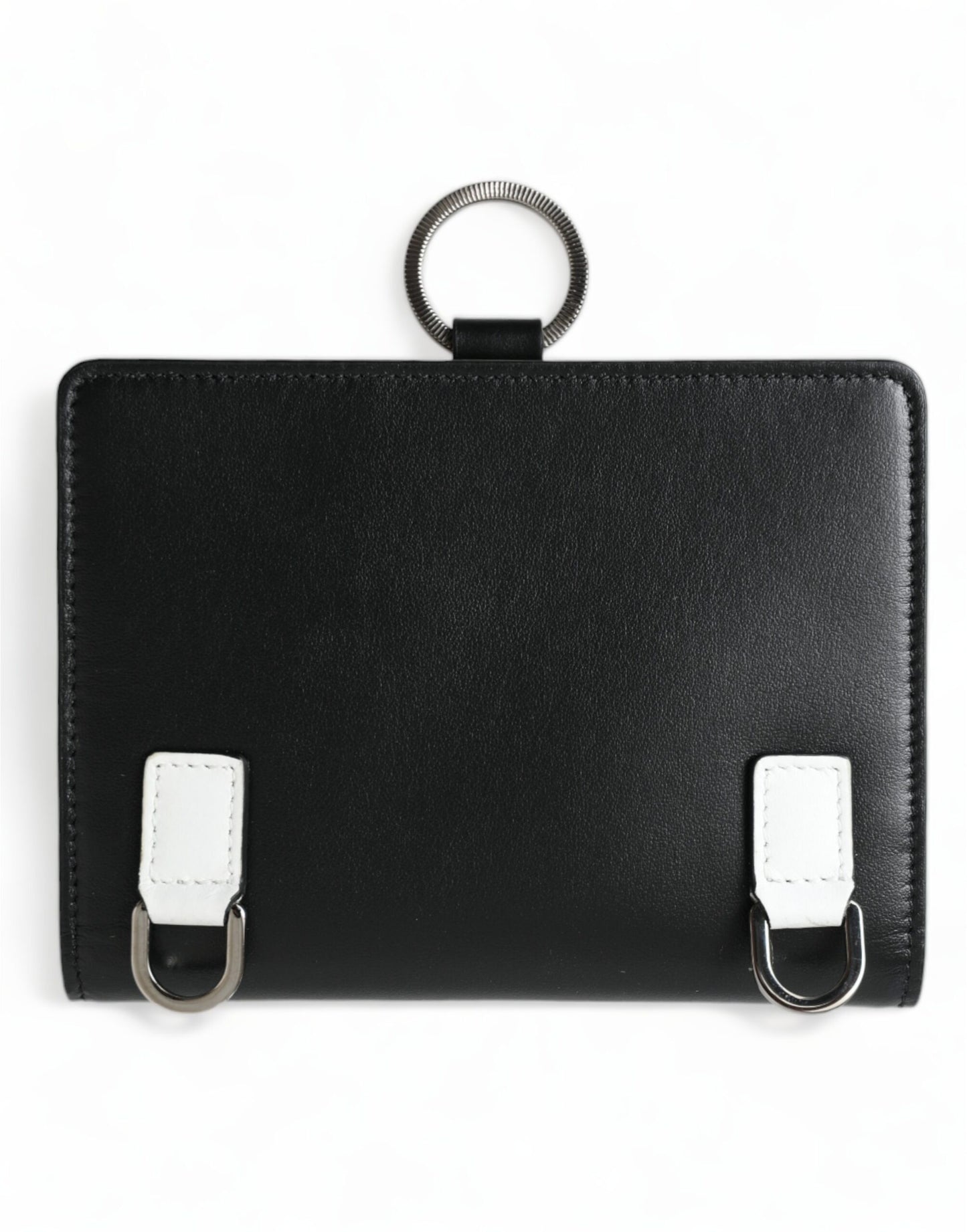 Portefeuille porte-cartes Dolce &amp; Gabbana en cuir noir orné de cristaux