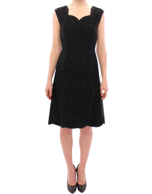 Robe de défilé Sicile en dentelle florale noire Dolce &amp; Gabbana