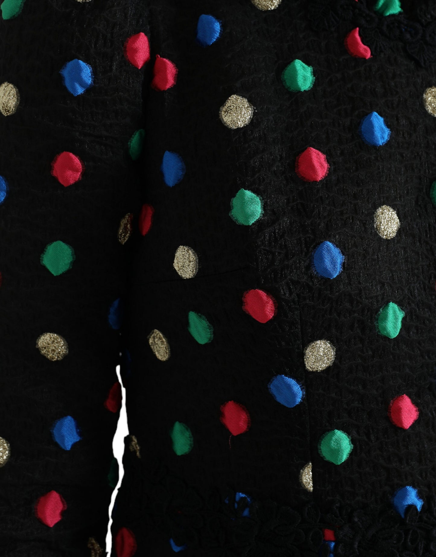 Robe midi noire à volants en coton à pois Dolce &amp; Gabbana