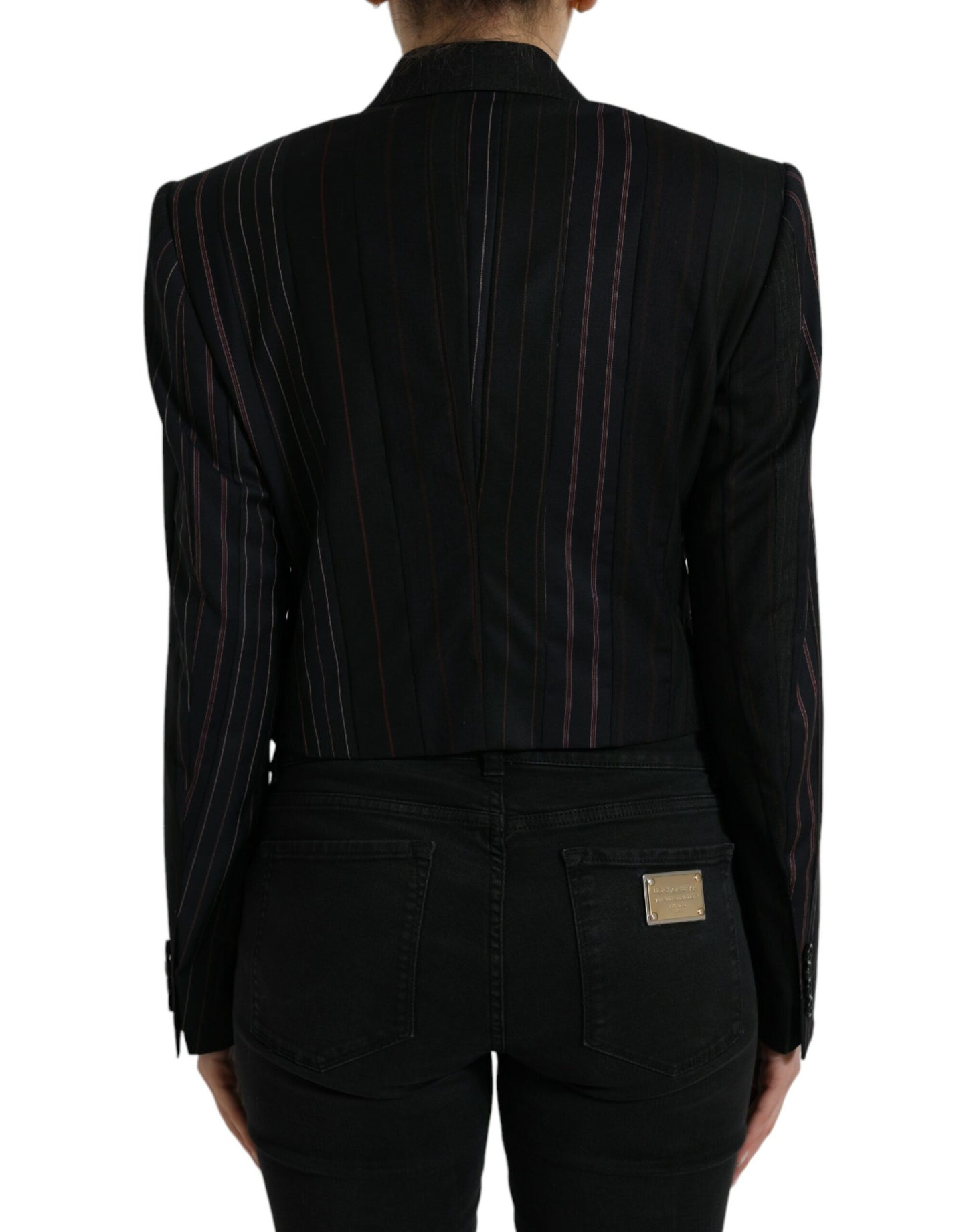Veste croisée noire à rayures Dolce &amp; Gabbana SICILY