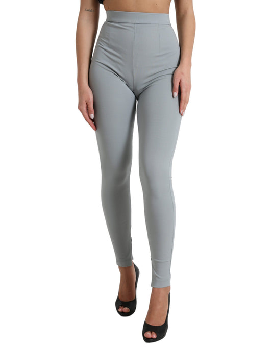 Dolce &amp; Gabbana – Schmale Hose aus grauem Nylon