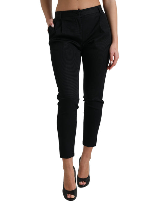 Pantalon skinny court taille moyenne noir Dolce &amp; Gabbana