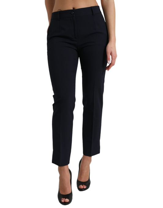 Pantalon court fuselé bleu taille moyenne Dolce &amp; Gabbana