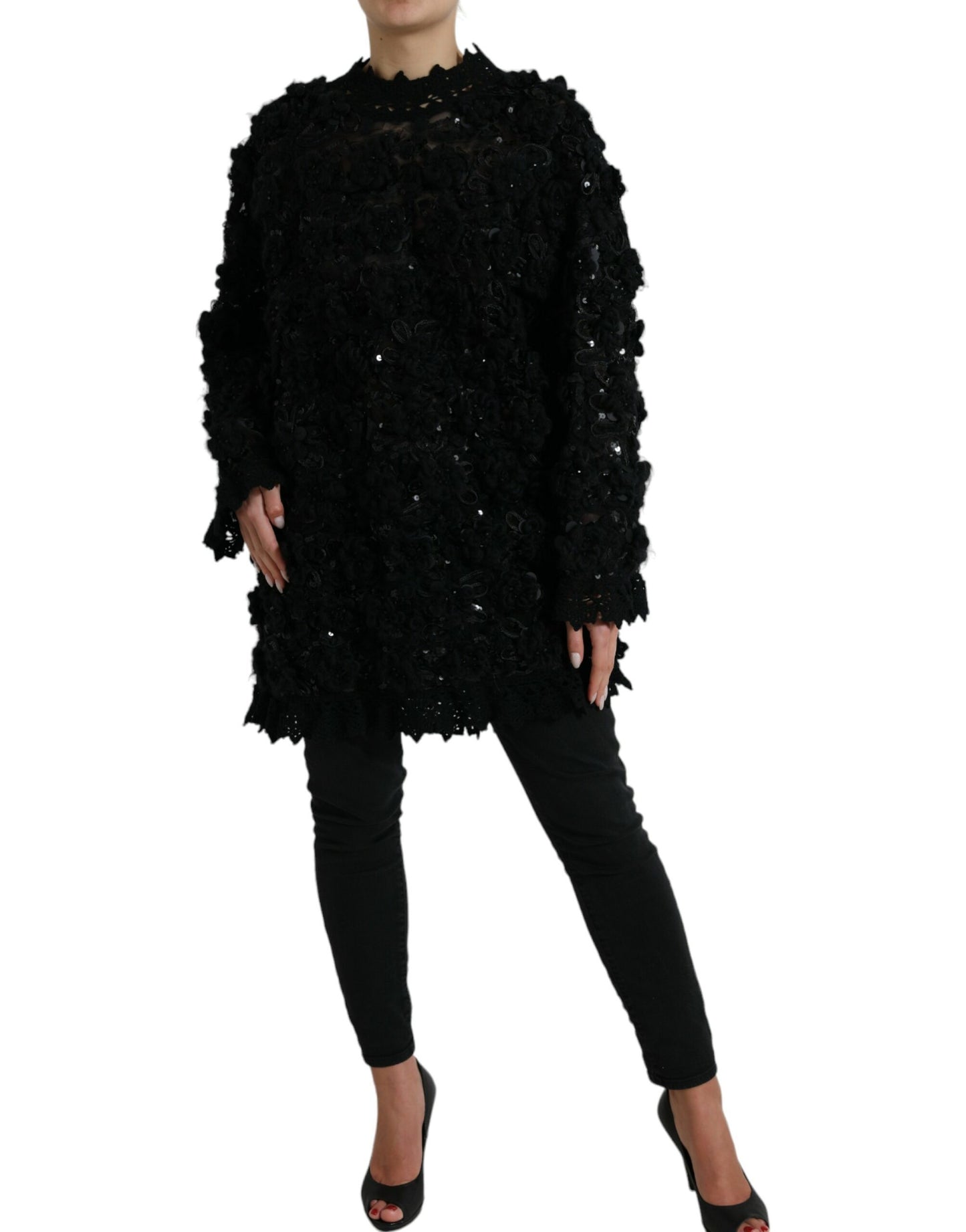 Pull noir à paillettes Dolce &amp; Gabbana