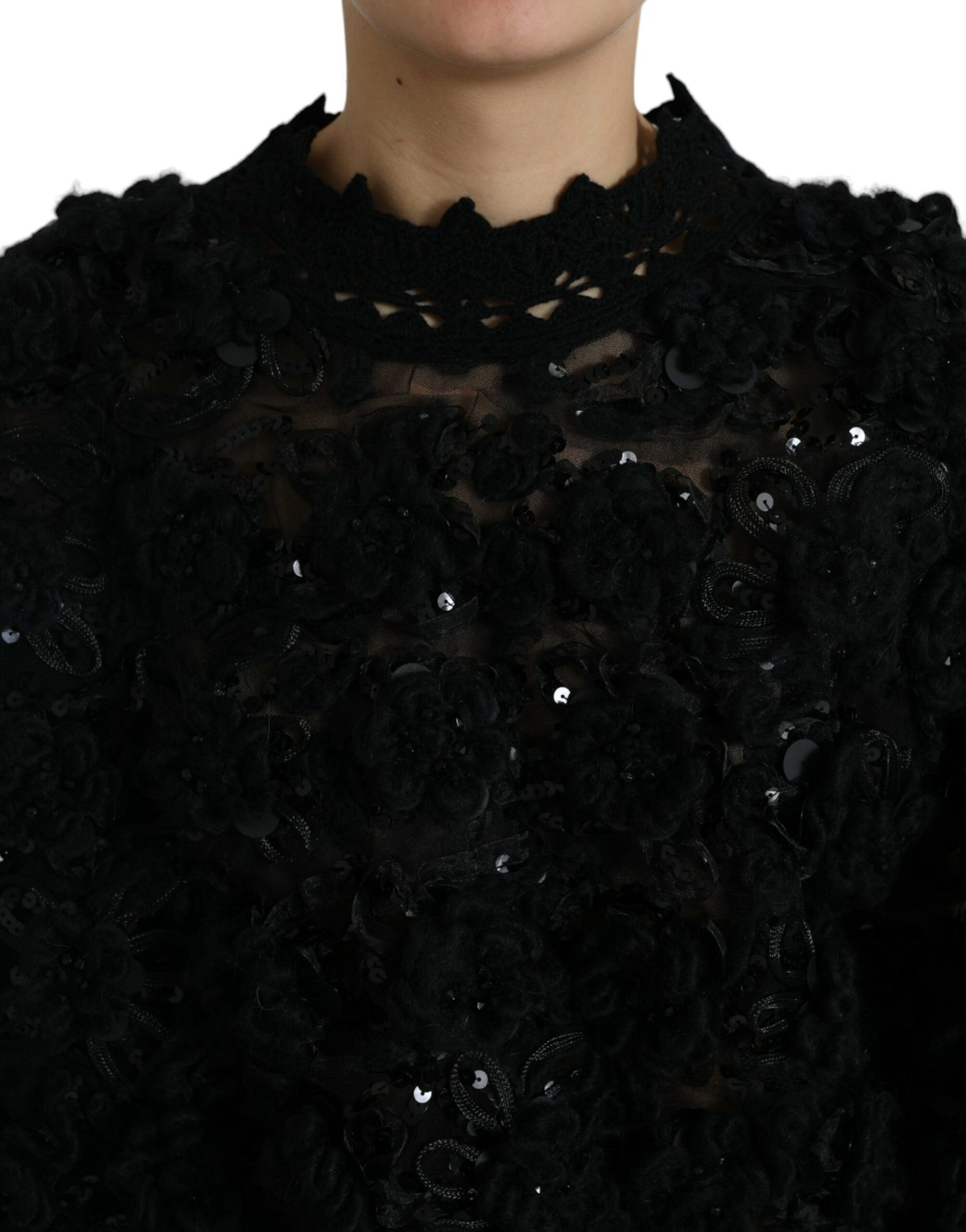 Pull noir à paillettes Dolce &amp; Gabbana