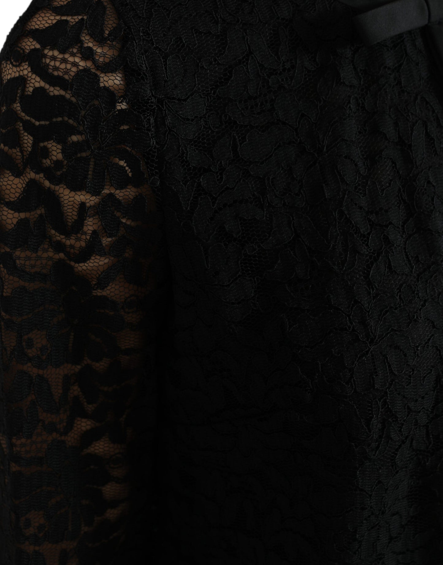 Chemisier noir STAFF Dolce &amp; Gabbana en dentelle florale et nylon