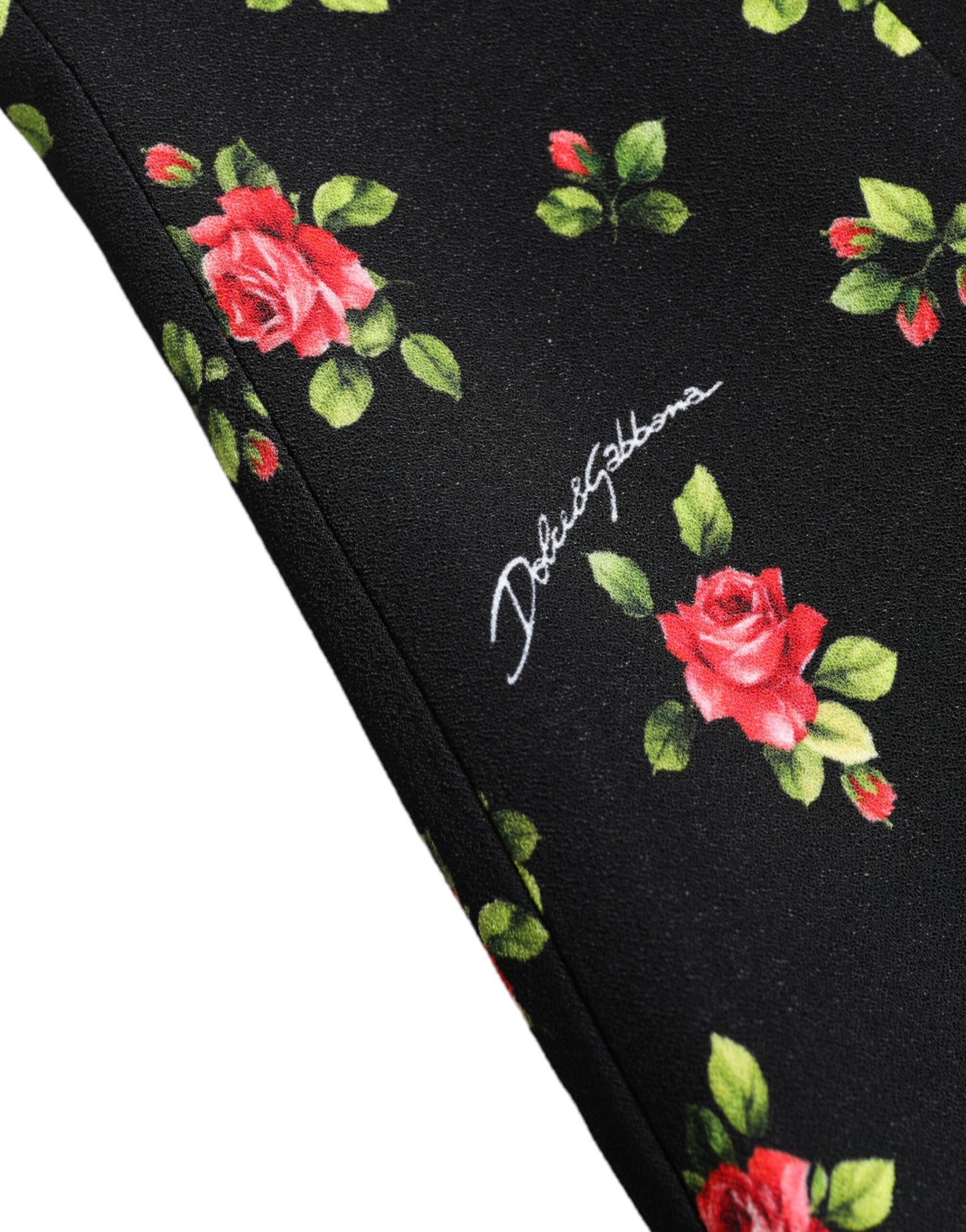 Chemisier à col roulé imprimé roses noires Dolce &amp; Gabbana