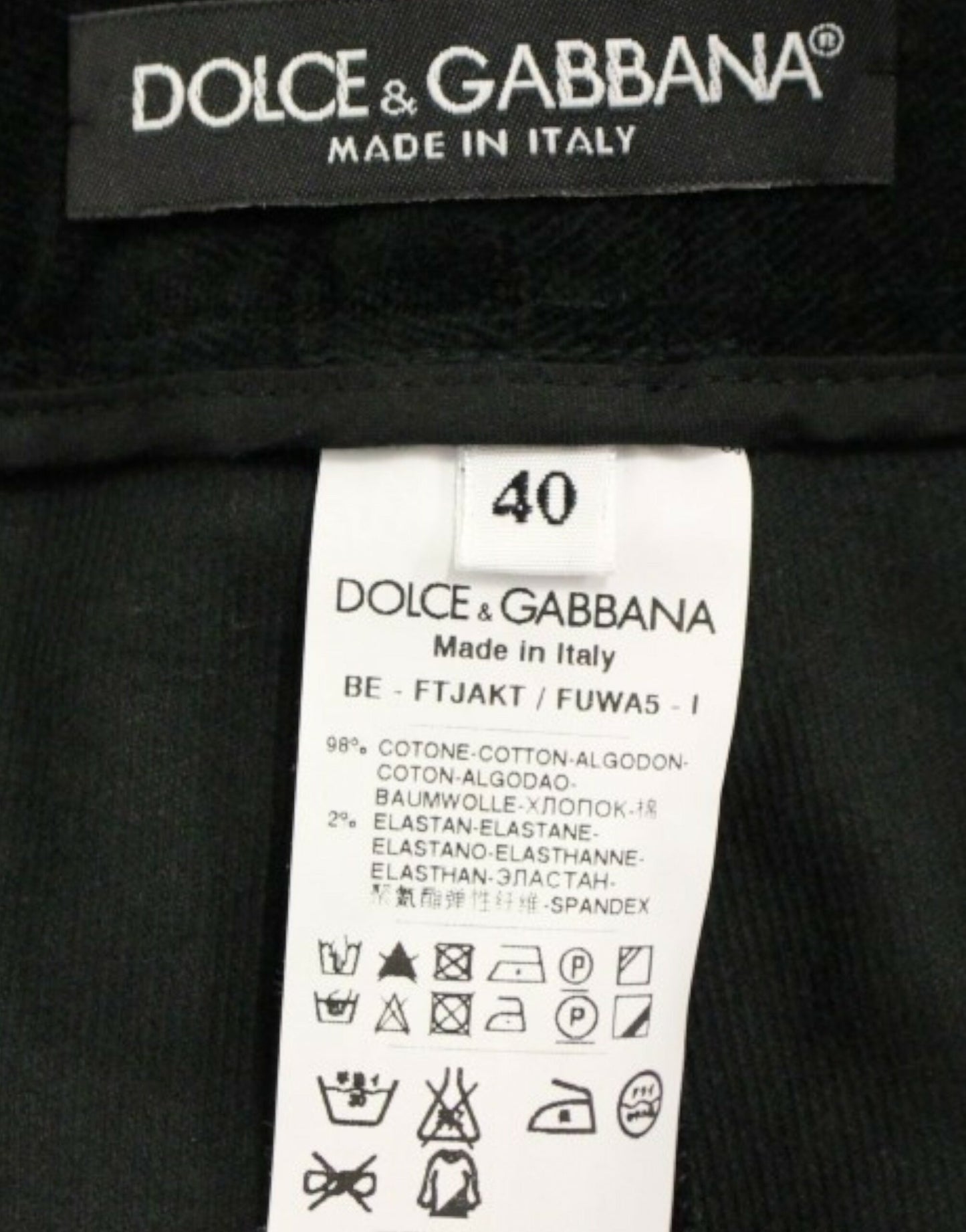 Pantalon short en coton noir Dolce &amp; Gabbana