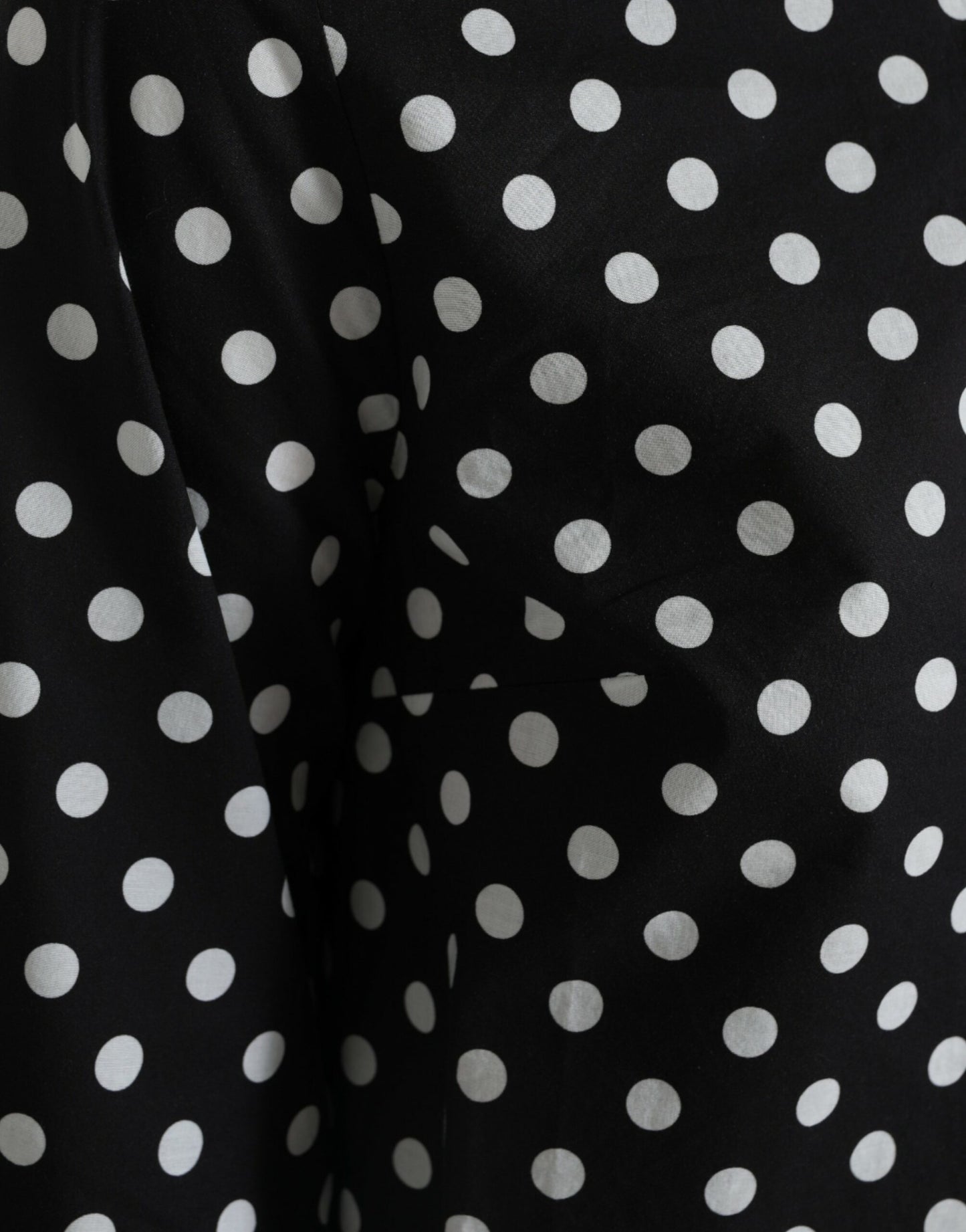 Robe courte droite en nylon à pois noirs et blancs Dolce &amp; Gabbana