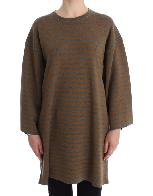 Pull oversize à rayures grises et jaunes Dolce &amp; Gabbana
