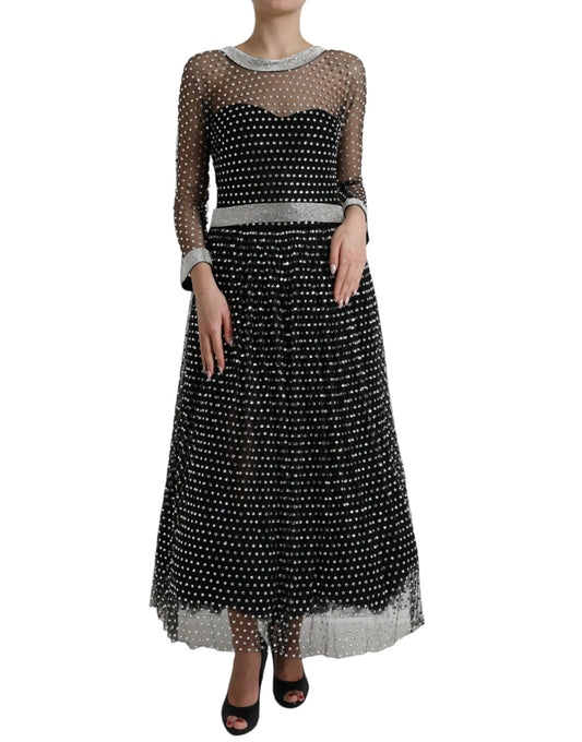 Robe trapèze noire ornée de cristaux Dolce &amp; Gabbana