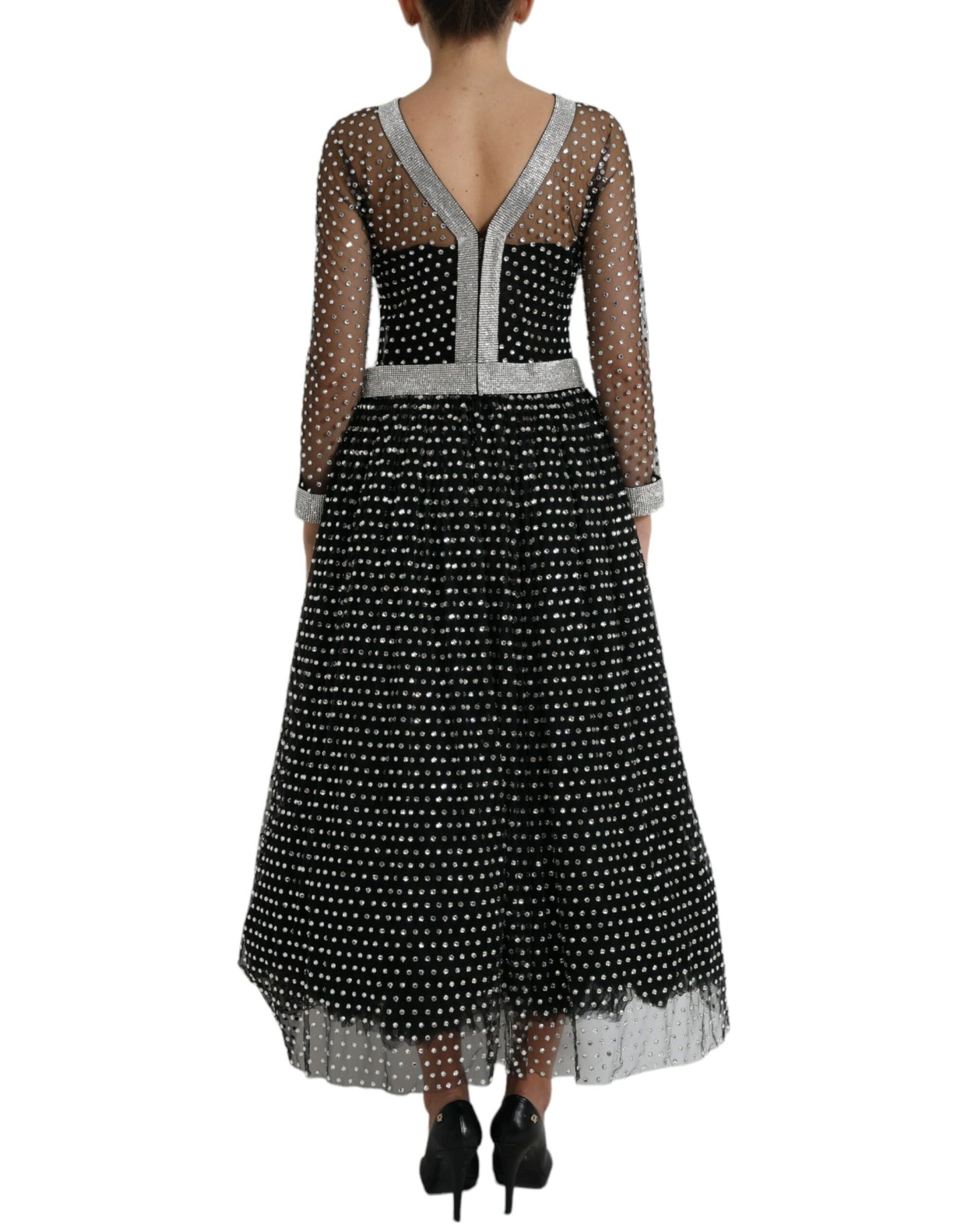 Robe trapèze noire ornée de cristaux Dolce &amp; Gabbana