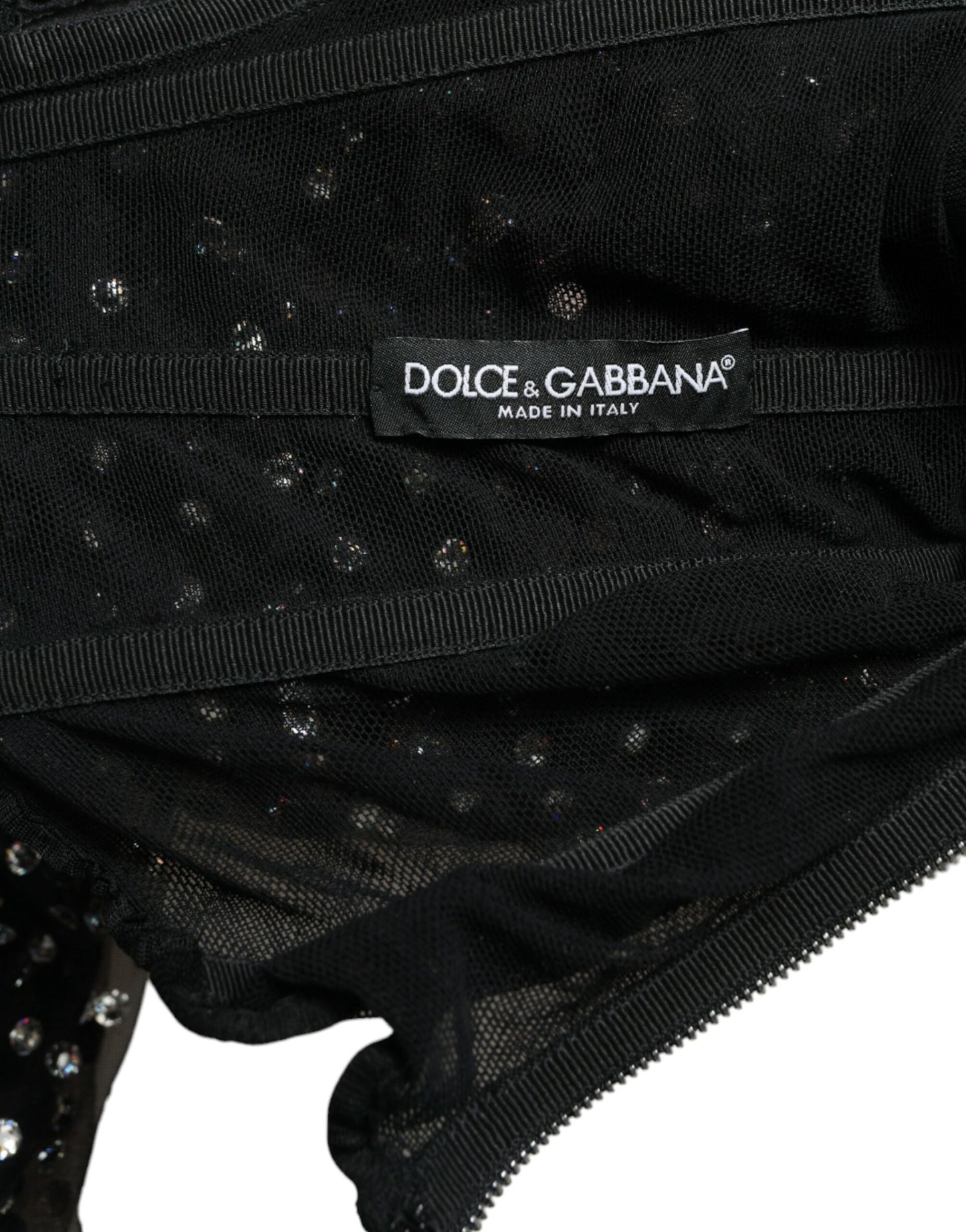 Robe trapèze noire ornée de cristaux Dolce &amp; Gabbana