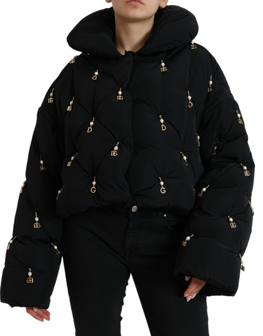 Dolce &amp; Gabbana - Blouson aviateur matelassé noir à ornements