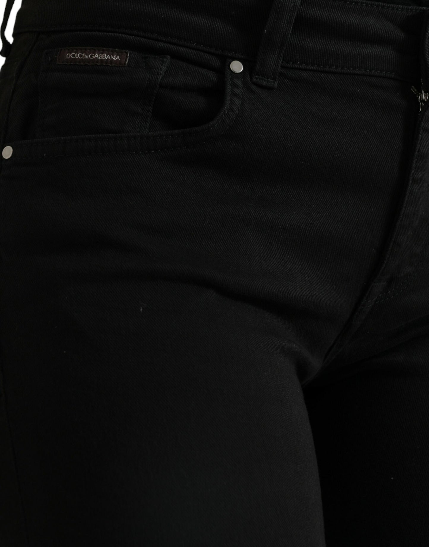 Jean skinny taille moyenne en coton noir Dolce &amp; Gabbana