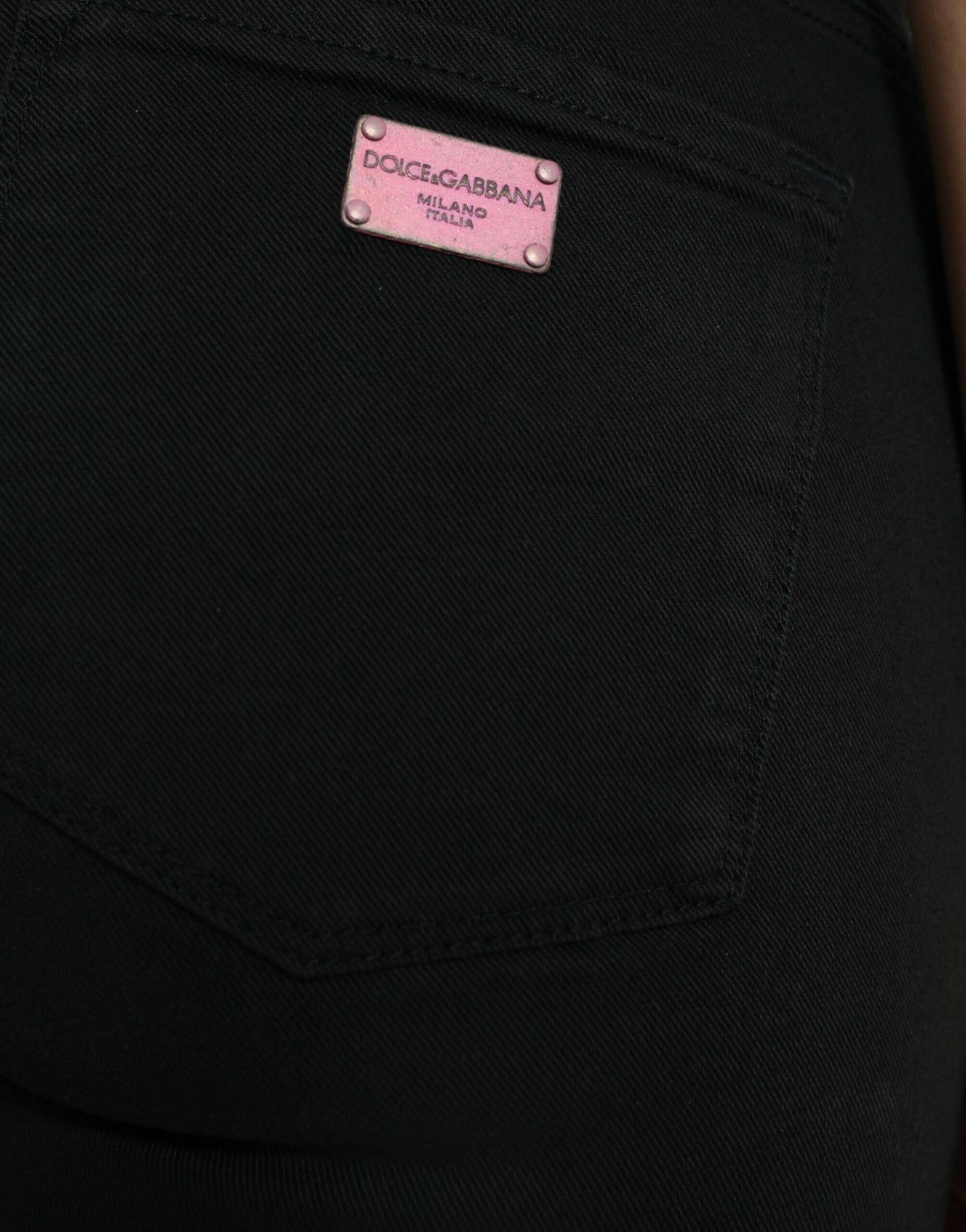 Jean skinny taille moyenne en coton noir Dolce &amp; Gabbana