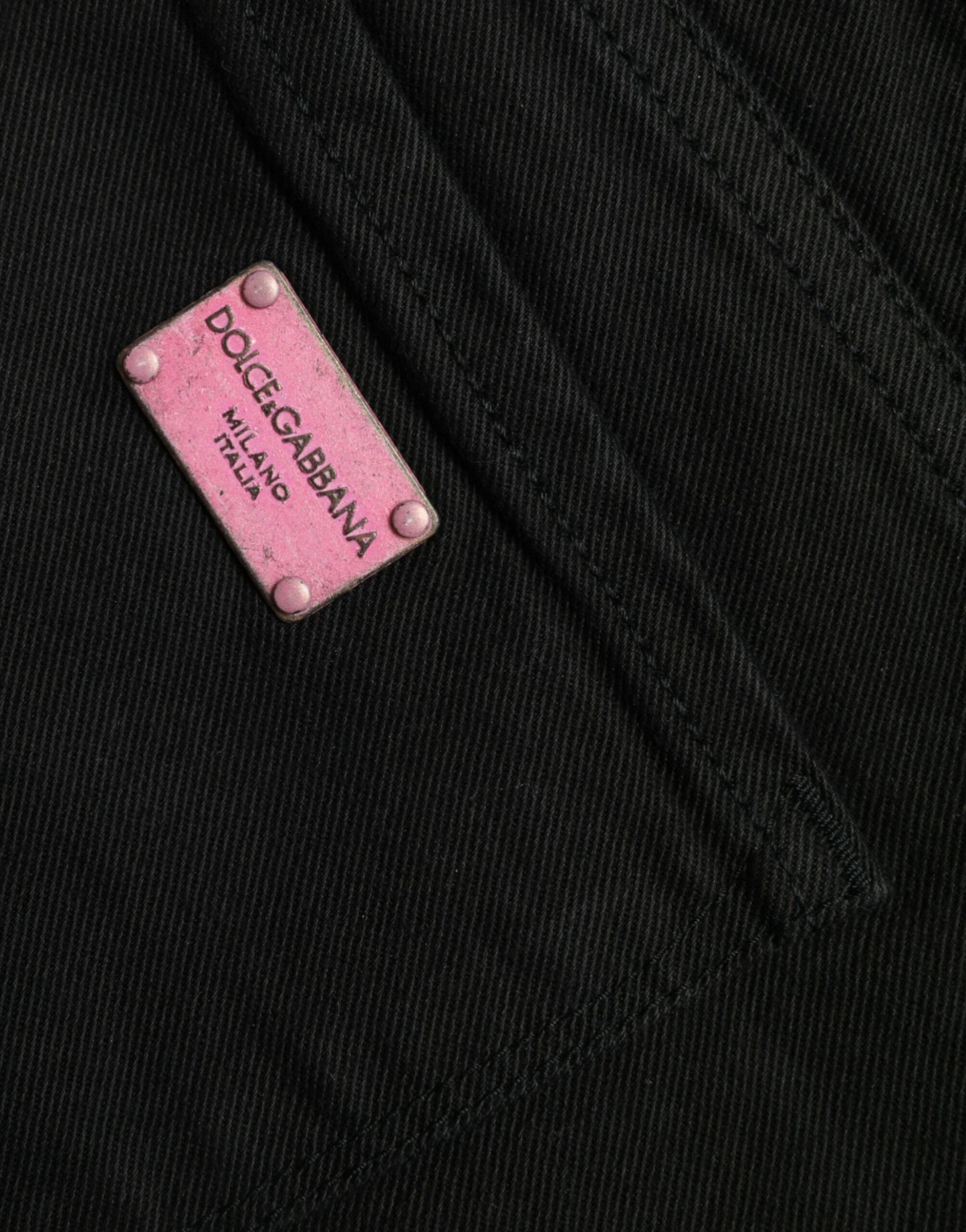 Jean skinny taille moyenne en coton noir Dolce &amp; Gabbana