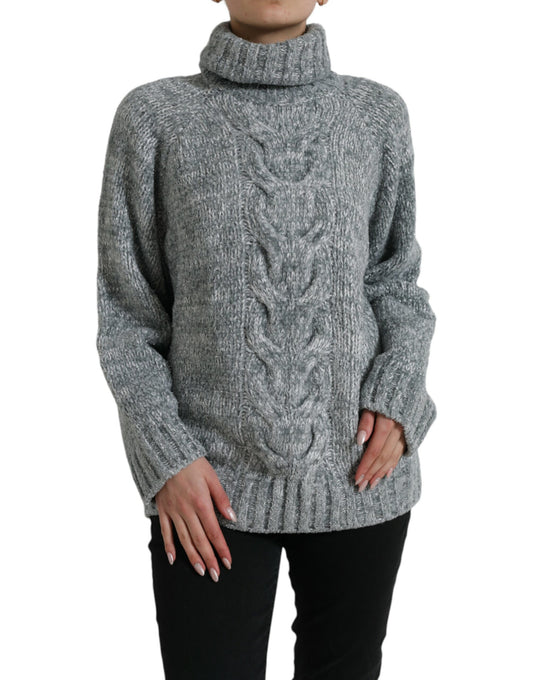 Pull col roulé en cachemire gris Dolce &amp; Gabbana