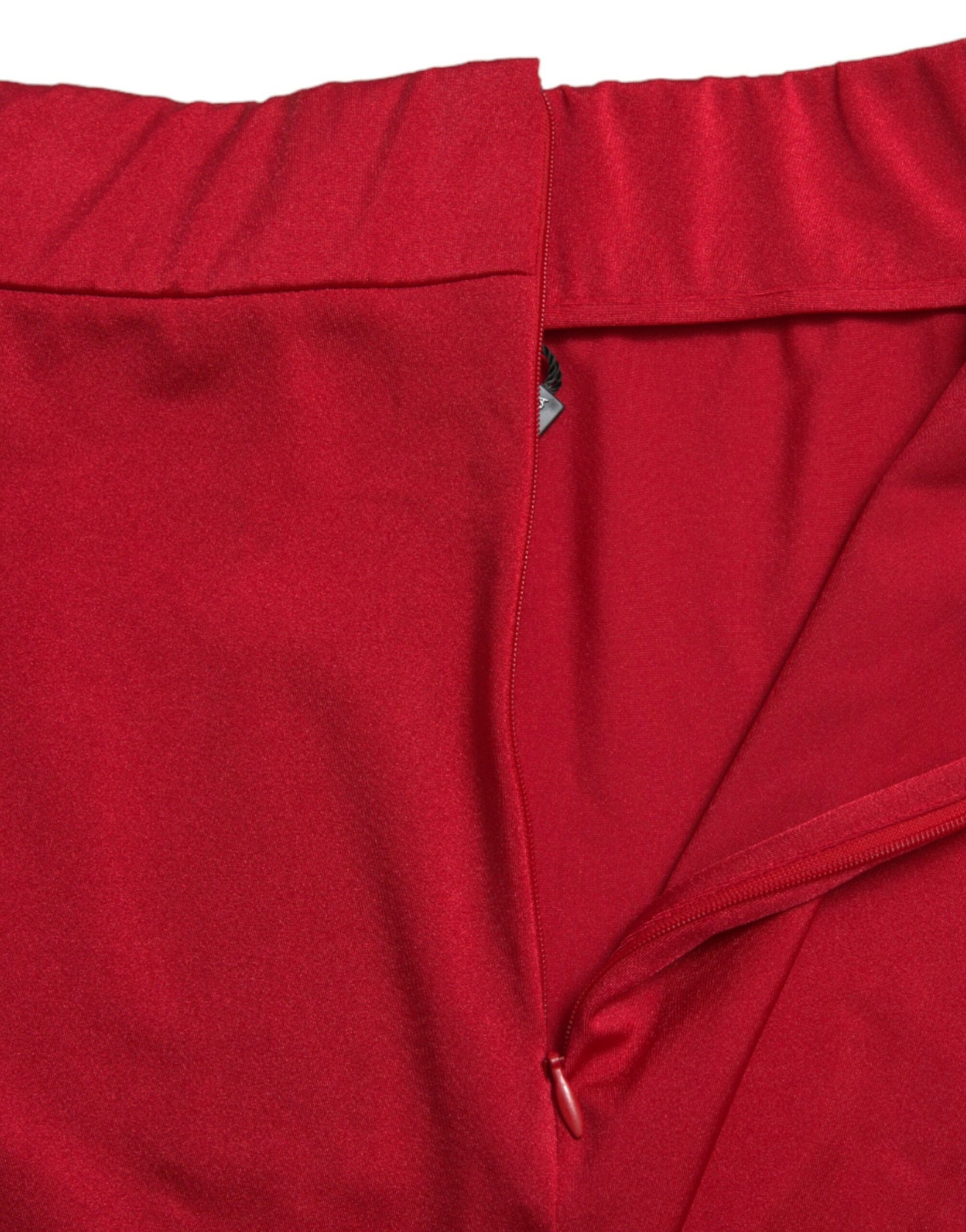 Dolce &amp; Gabbana – Rote, hoch taillierte, kurze Stretch-Leggings