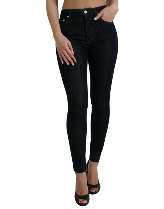 Dolce &amp; Gabbana – Blaue Skinny-Jeans aus Baumwollstretch-Denim