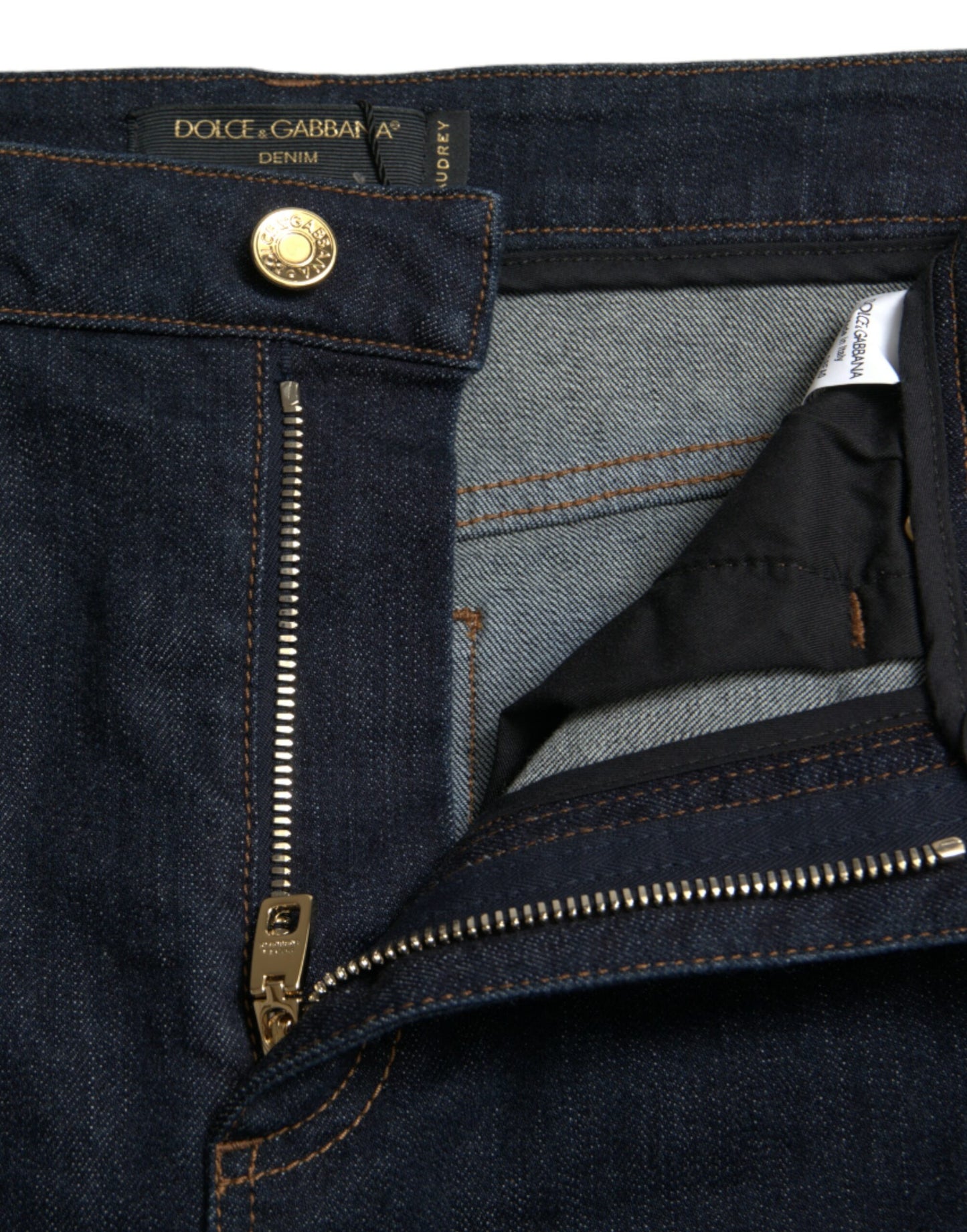 Dolce &amp; Gabbana – Blaue Skinny-Jeans aus Baumwollstretch-Denim