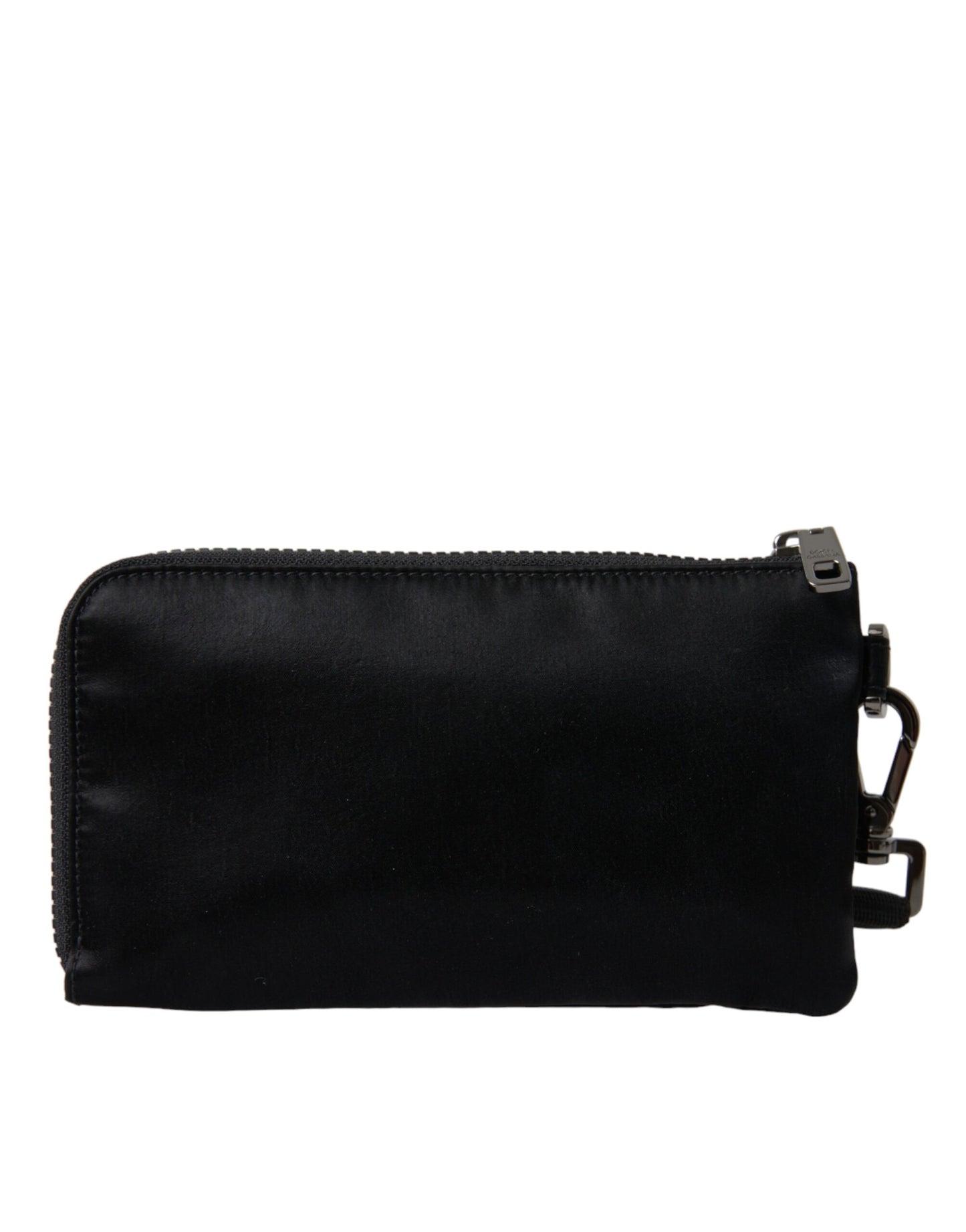 Pochette porte-clés Dolce &amp; Gabbana en nylon noir avec logo