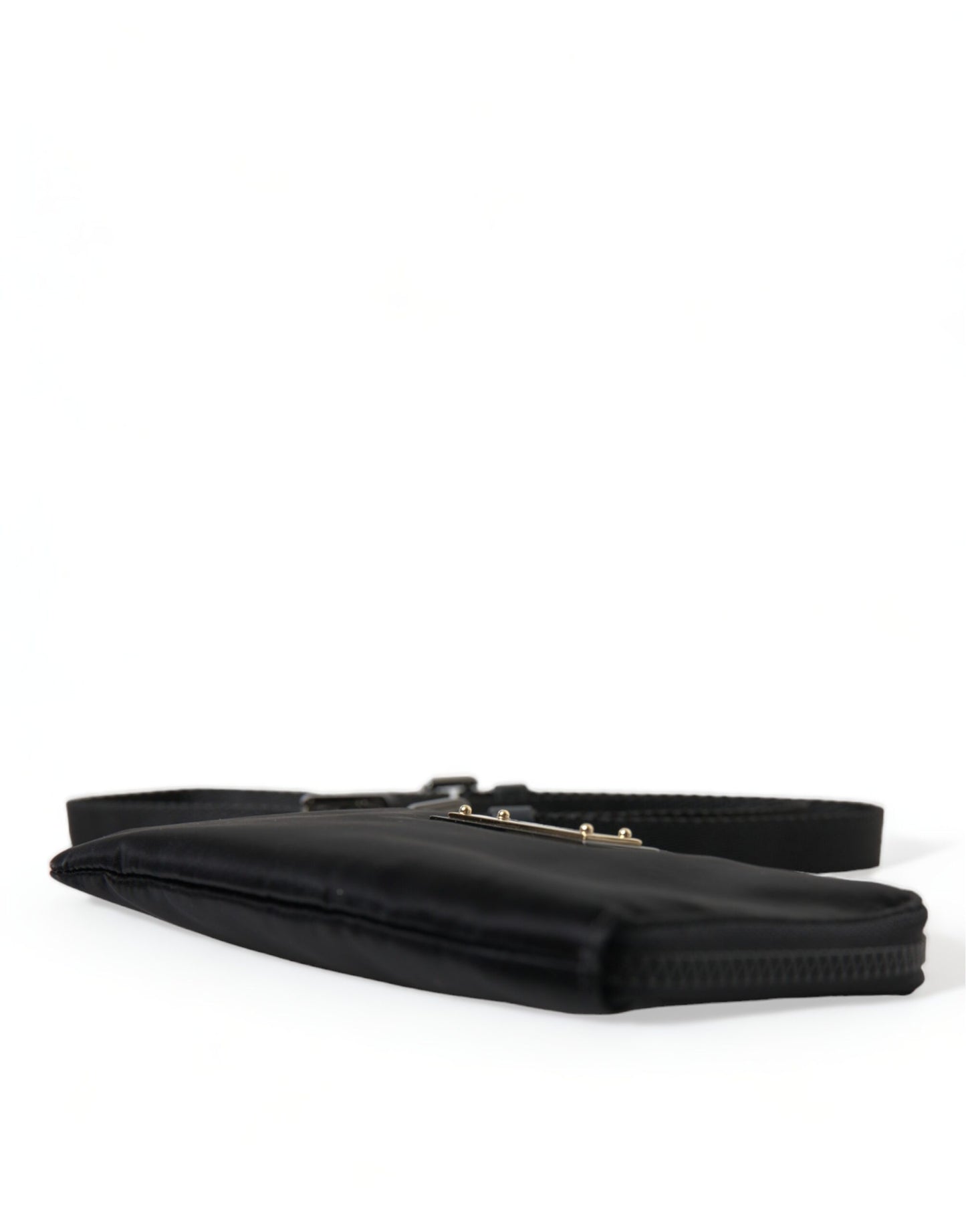 Pochette porte-clés Dolce &amp; Gabbana en nylon noir avec logo