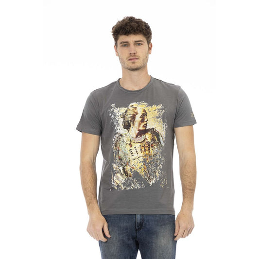 Trussardi Action Gray Cotton Men Short Sleeve T-Shirt