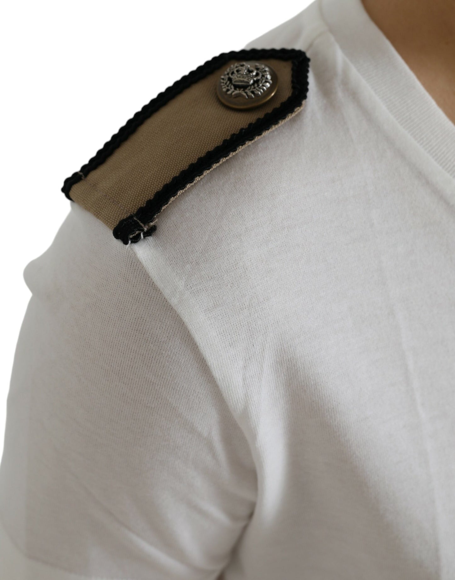 T-shirt ras du cou en coton Dolce &amp; Gabbana à roses blanches et noires