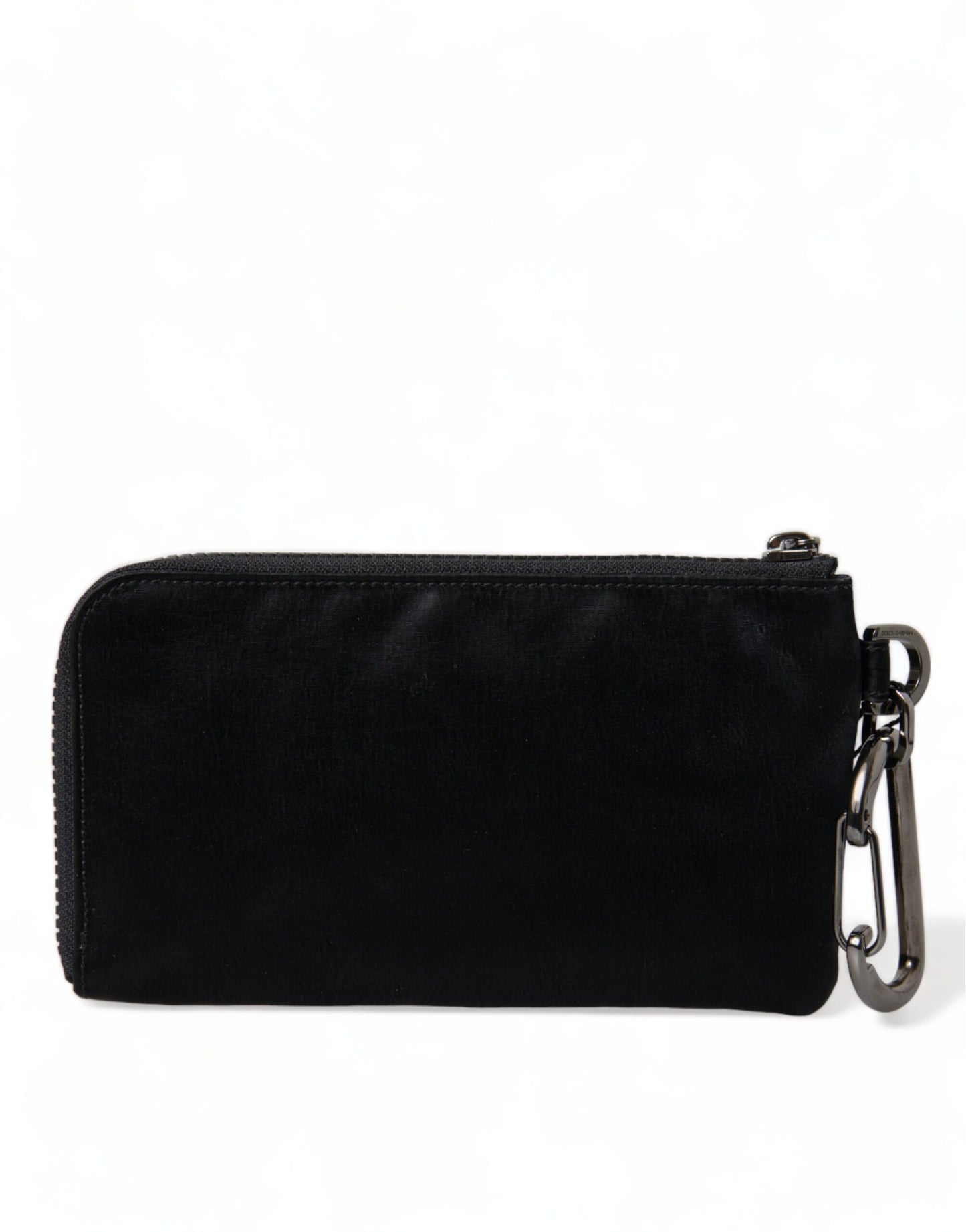 Pochette porte-clés Dolce &amp; Gabbana en nylon noir avec logo