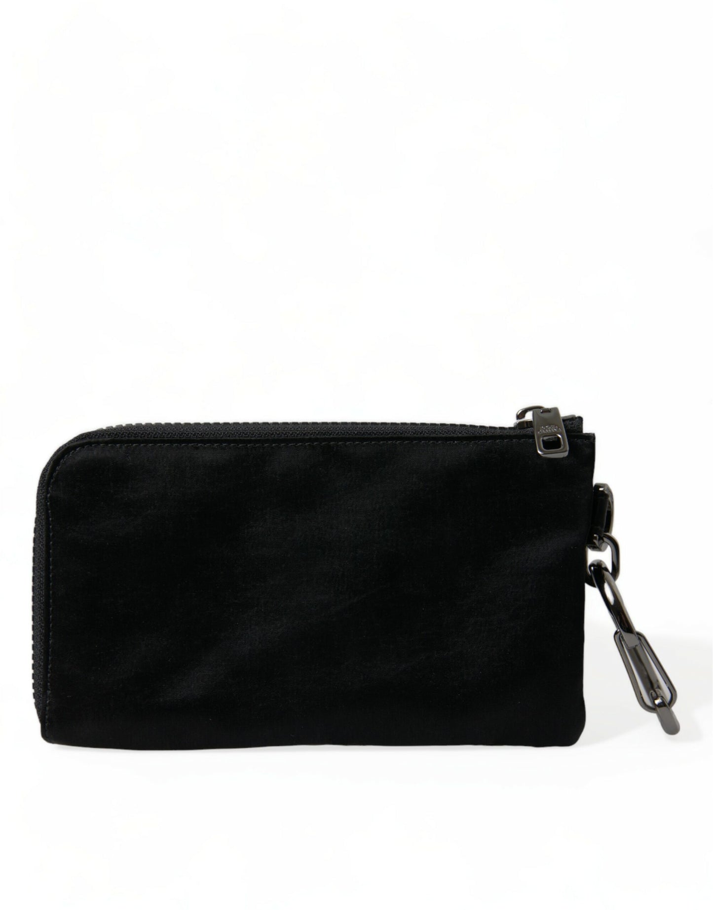 Pochette porte-clés Dolce &amp; Gabbana en nylon noir avec logo
