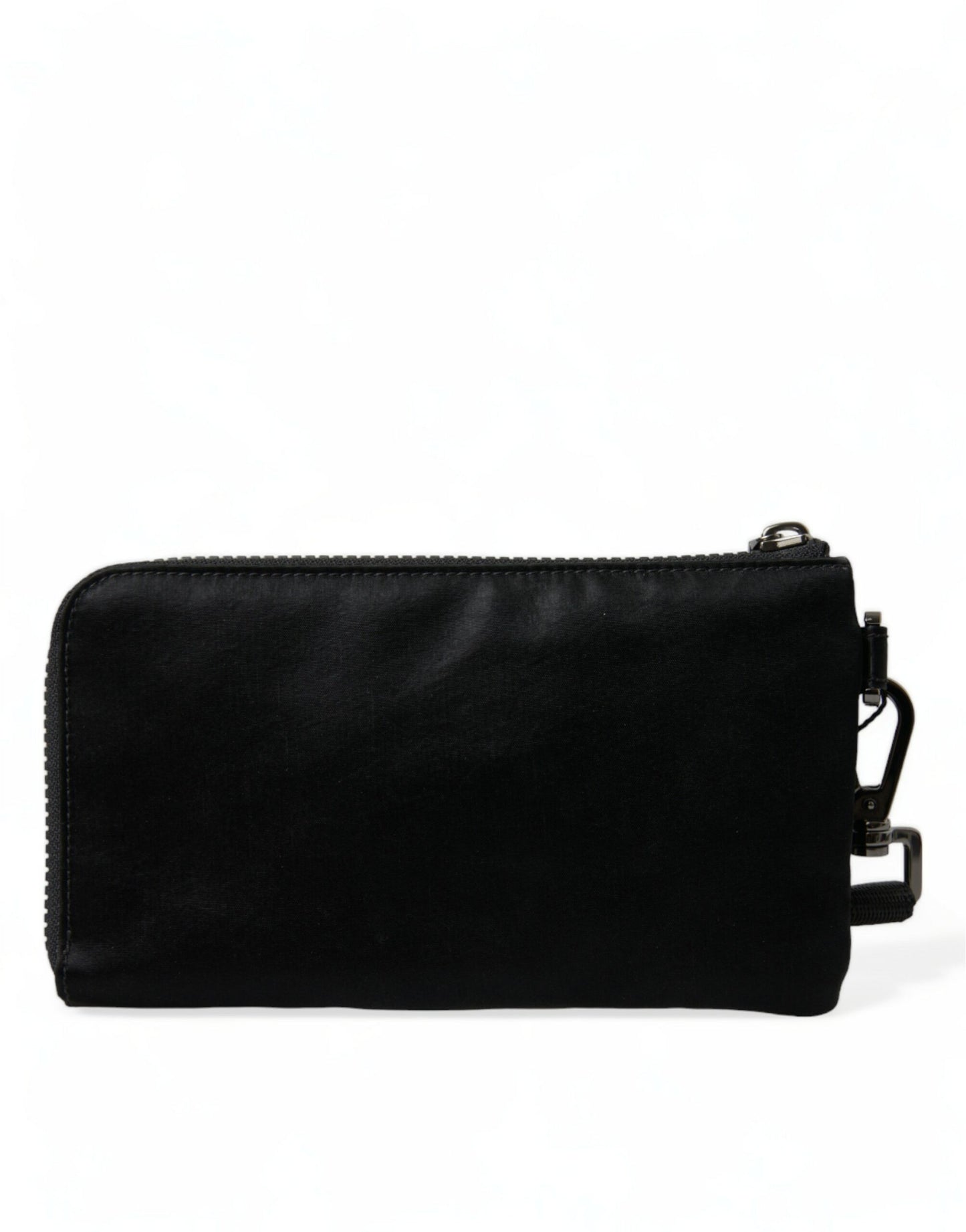 Pochette porte-clés Dolce &amp; Gabbana en nylon noir avec logo