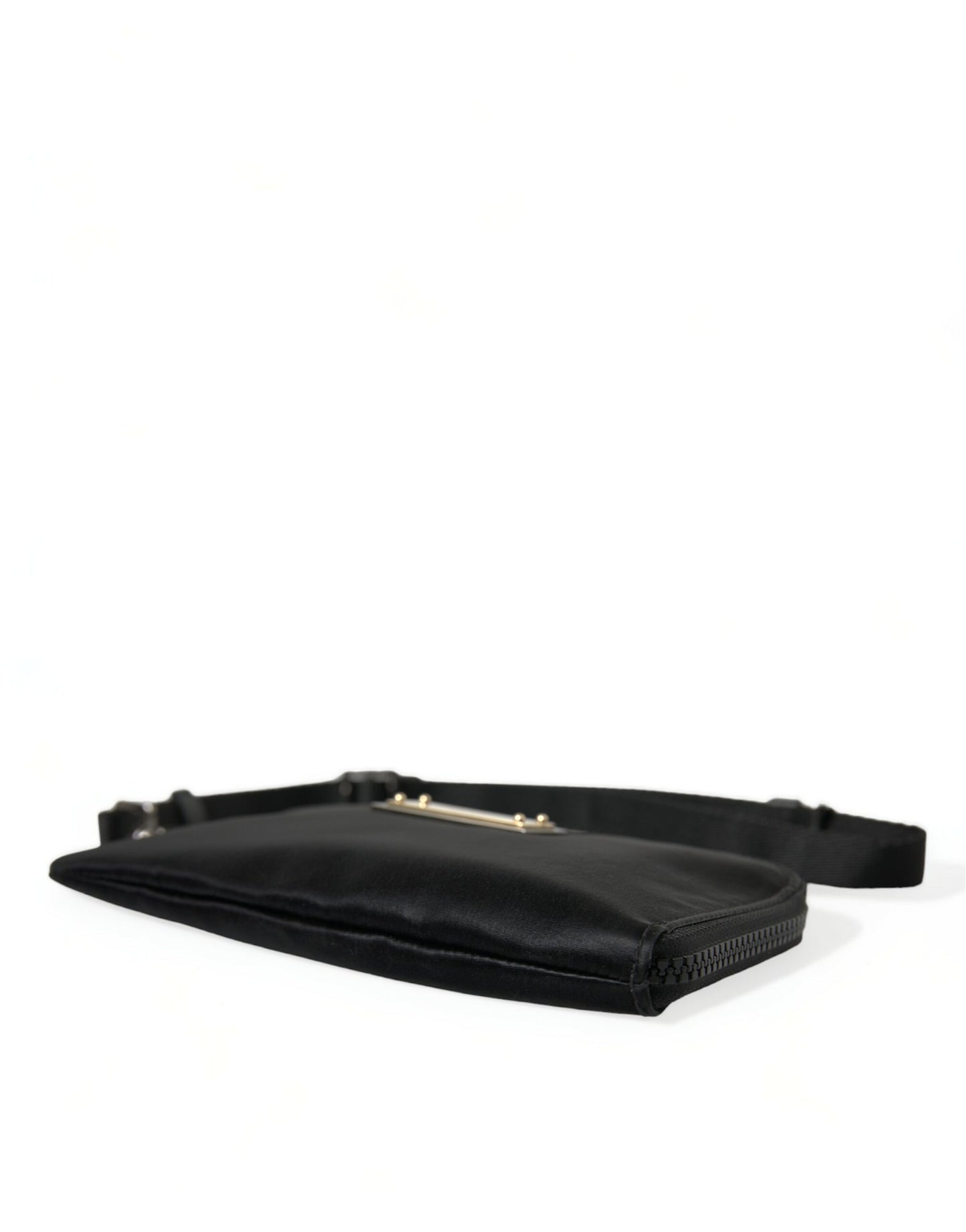 Pochette porte-clés Dolce &amp; Gabbana en nylon noir avec logo